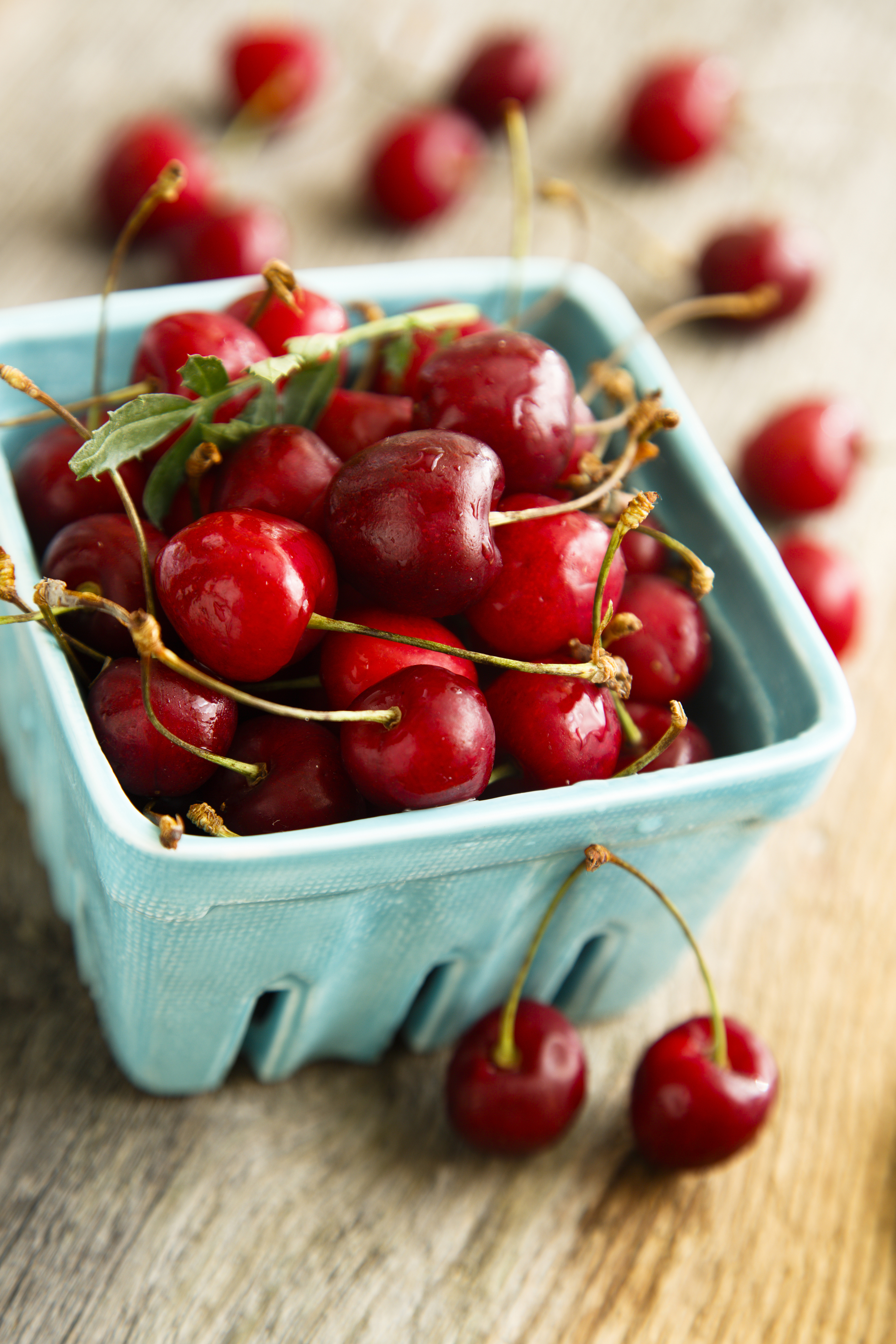 Cherries in basket