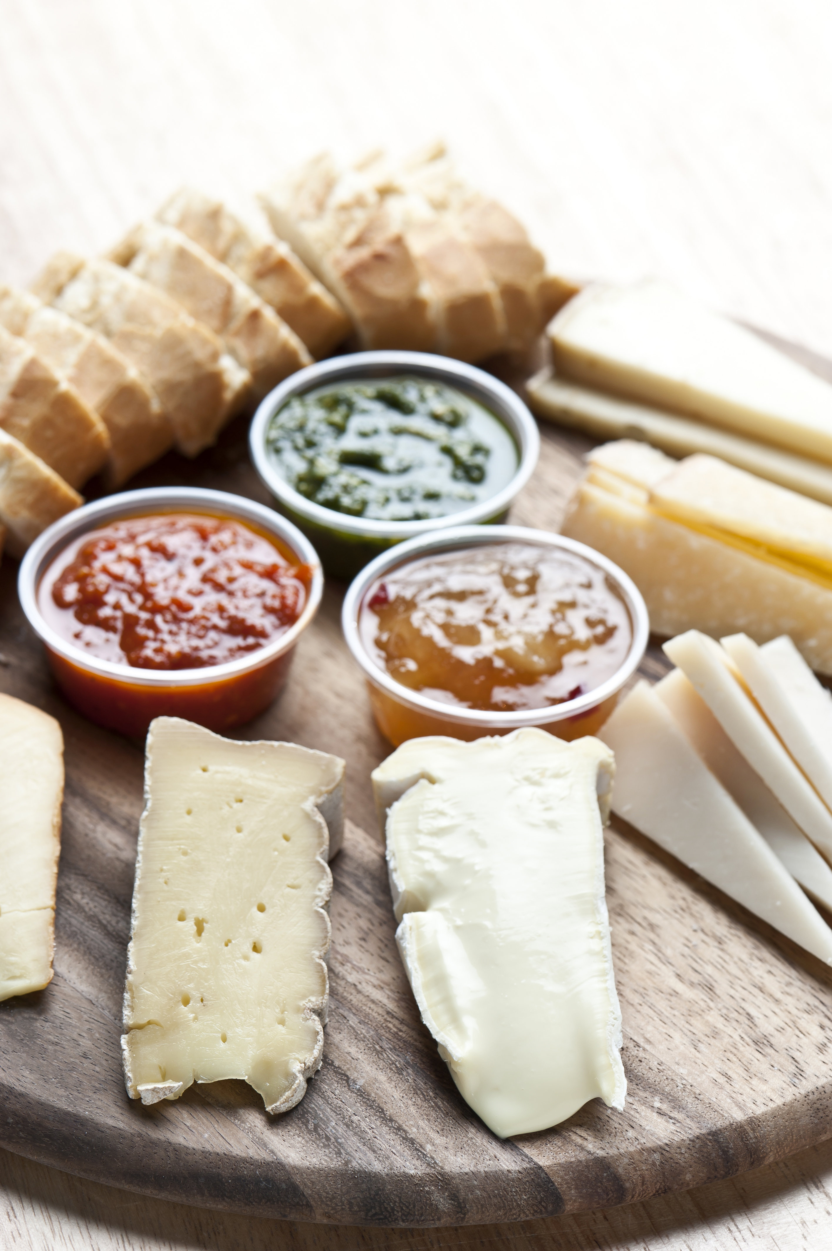Assorted french cheeses close up
