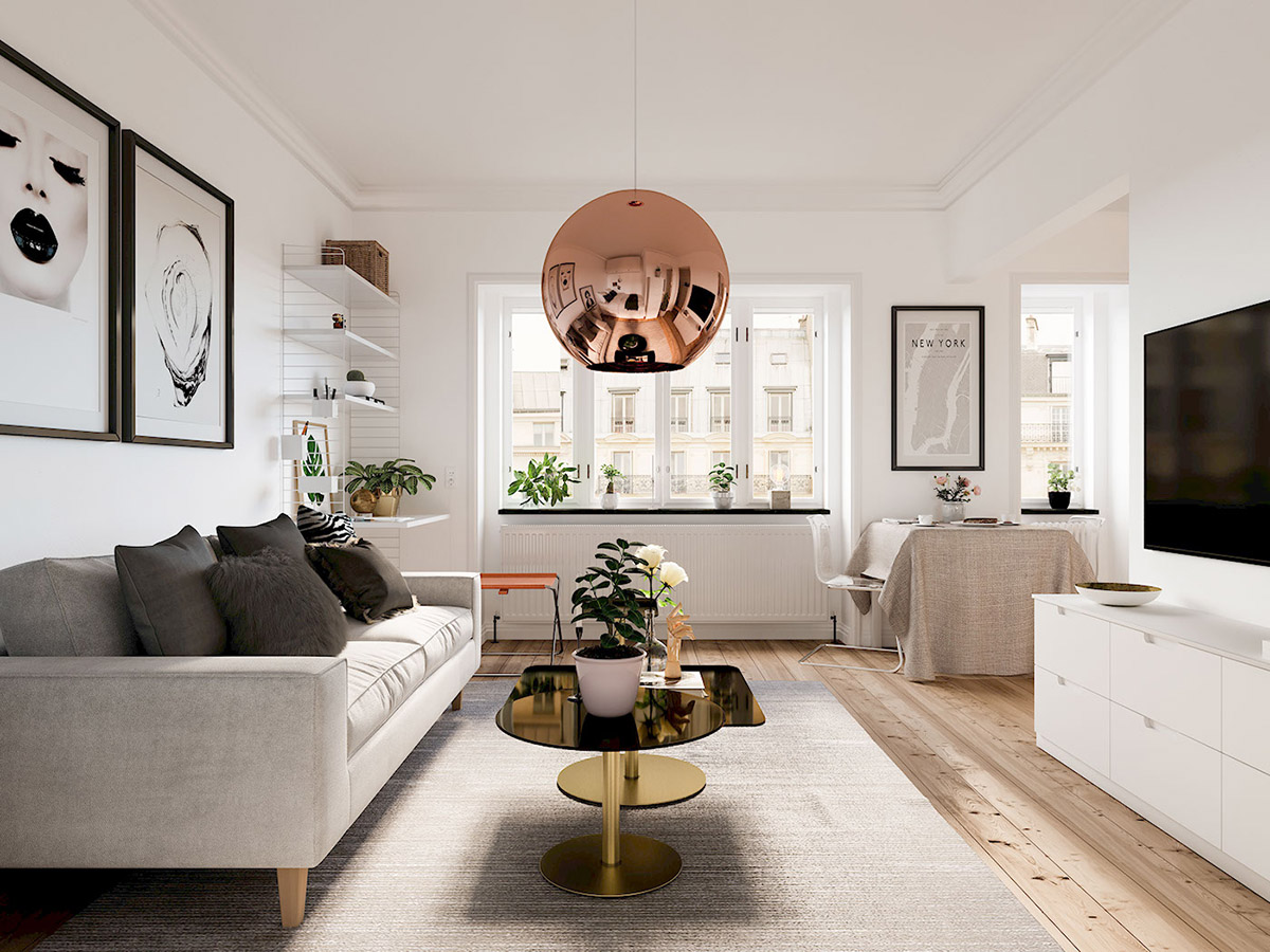 Copper-globe-pendant-light