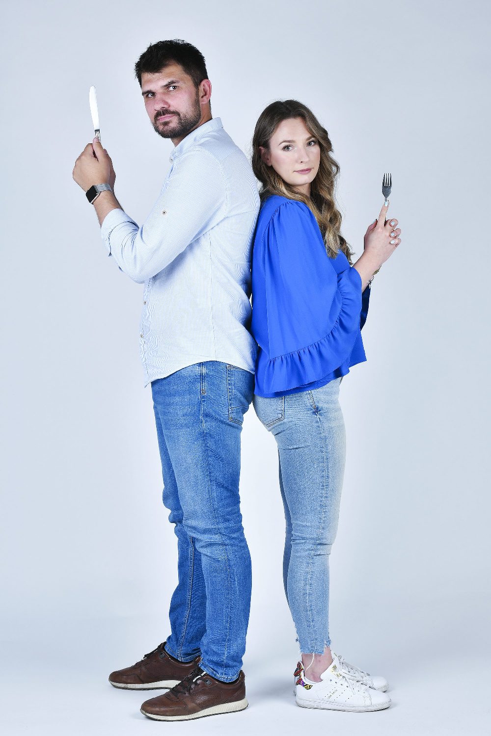 Zagreb, 220518.
Jelena Tomic Krzelj i Ivan Krzelj, osnivaci internetskog servisa Lunch.hr, fotografirani u studiju Hanza medije.
Foto: Boris Kovacev / CROPIX