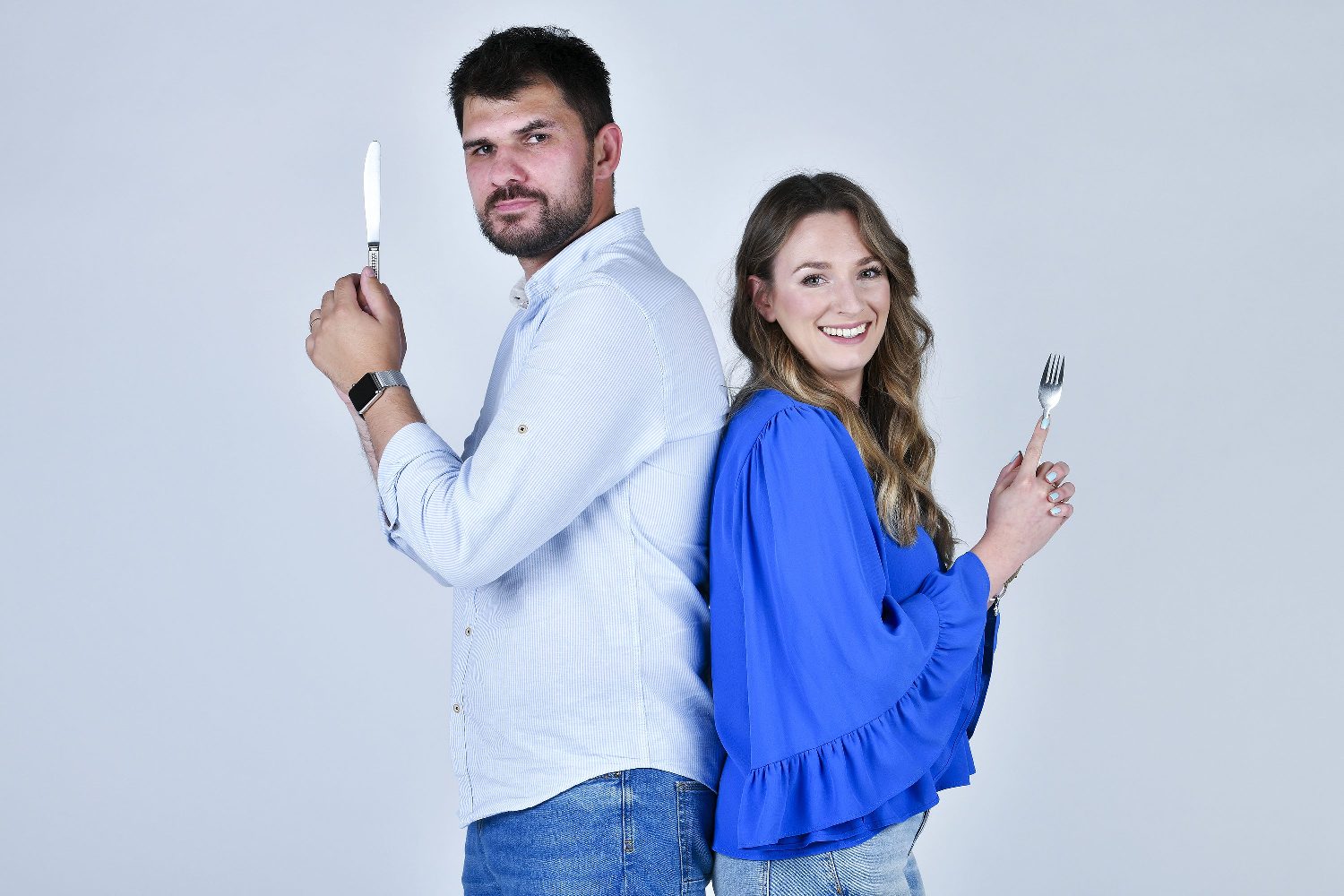 Zagreb, 220518.
Jelena Tomic Krzelj i Ivan Krzelj, osnivaci internetskog servisa Lunch.hr, fotografirani u studiju Hanza medije.
Foto: Boris Kovacev / CROPIX