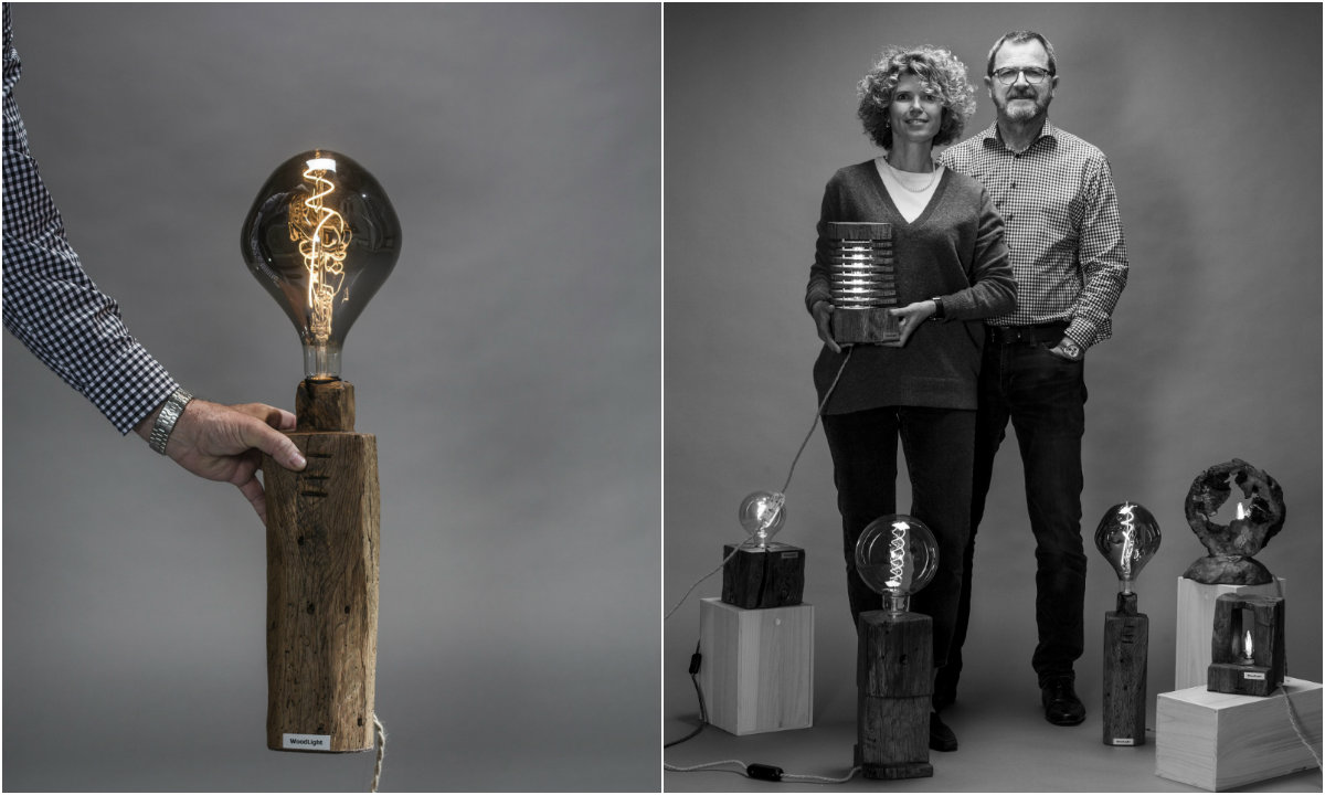Drvene lampe collage