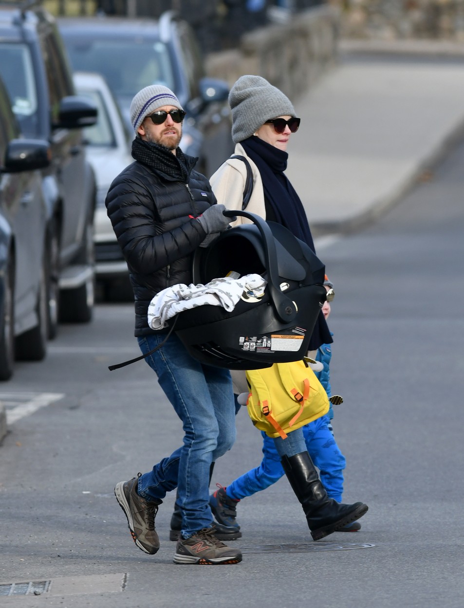 12/08/2019 EXCLUSIVE: FIRST PICTURES!  Anne Hathaway and Adam Shulman are spotted in Connecticut. Shulman carried a bassinet as the couple headed out for a family outing in a picturesque seaside town. Hathaway, 37, looked trim while wearing a grey beanie, black scarf, wool coat, jeans, and black boots., Image: 487188831, License: Rights-managed, Restrictions: Exclusive NO usage without agreed price and terms. Please contact sales@theimagedirect.com, Model Release: no, Credit line: TheImageDirect.com / The Image Direct / Profimedia