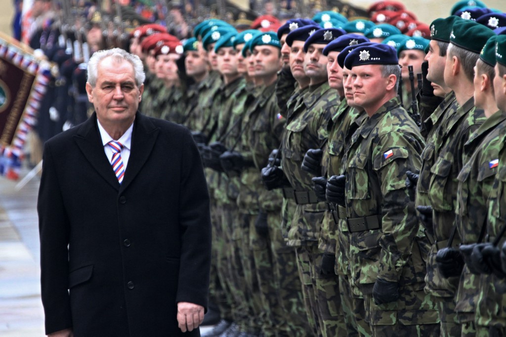 New Czech President Milos Zeman inspects a military honor guard during his inauguration ceremony on March 8, 2013 in Prague, Czech Republic. Zeman, 68, a former economist and prominent figure of Czech politics after Czechoslovakia shed communism in 1989, will serve a five-year term.    AFP PHOTO / RADEK MICA (Photo by RADEK MICA / AFP)