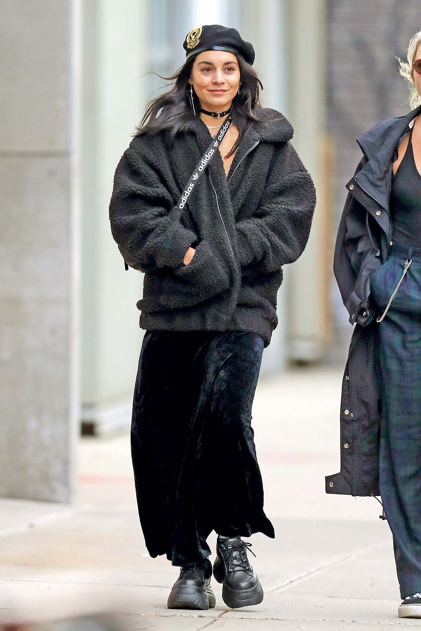 10/12/2019 EXCLUSIVE: Vanessa Hudgens is Spotted Out in New York City. The 30 year old American actress and singer walked arm in arm with a female friend wearing a long black velvet dress, black boots, black beret and shades., Image: 476506399, License: Rights-managed, Restrictions: Exclusive NO usage without agreed price and terms. Please contact sales@theimagedirect.com, Model Release: no, Credit line: TheImageDirect.com / The Image Direct / Profimedia