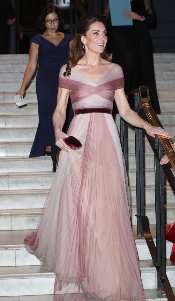 LONDON, ENGLAND - FEBRUARY 13: Catherine, Duchess of Cambridge, patron of 100 Women in Finance's Philanthropic Initiatives, attends a Gala Dinner in aid of ‘Mentally Healthy Schools’ at the Victoria and Albert Museum on February 13, 2019 in London, England. (Photo by Chris Jackson - WPA Pool/Getty Images)