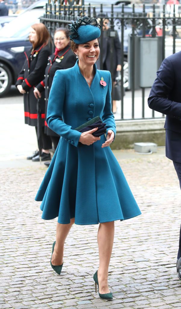LONDON, ENGLAND - APRIL 25: Catherine, Duchess of Cambridge attends the ANZAC Day Service of Commemoration and Thanksgiving at Westminster Abbey on April 25, 2019 in London, United Kingdom. (Photo by Chris Jackson/Getty Images)