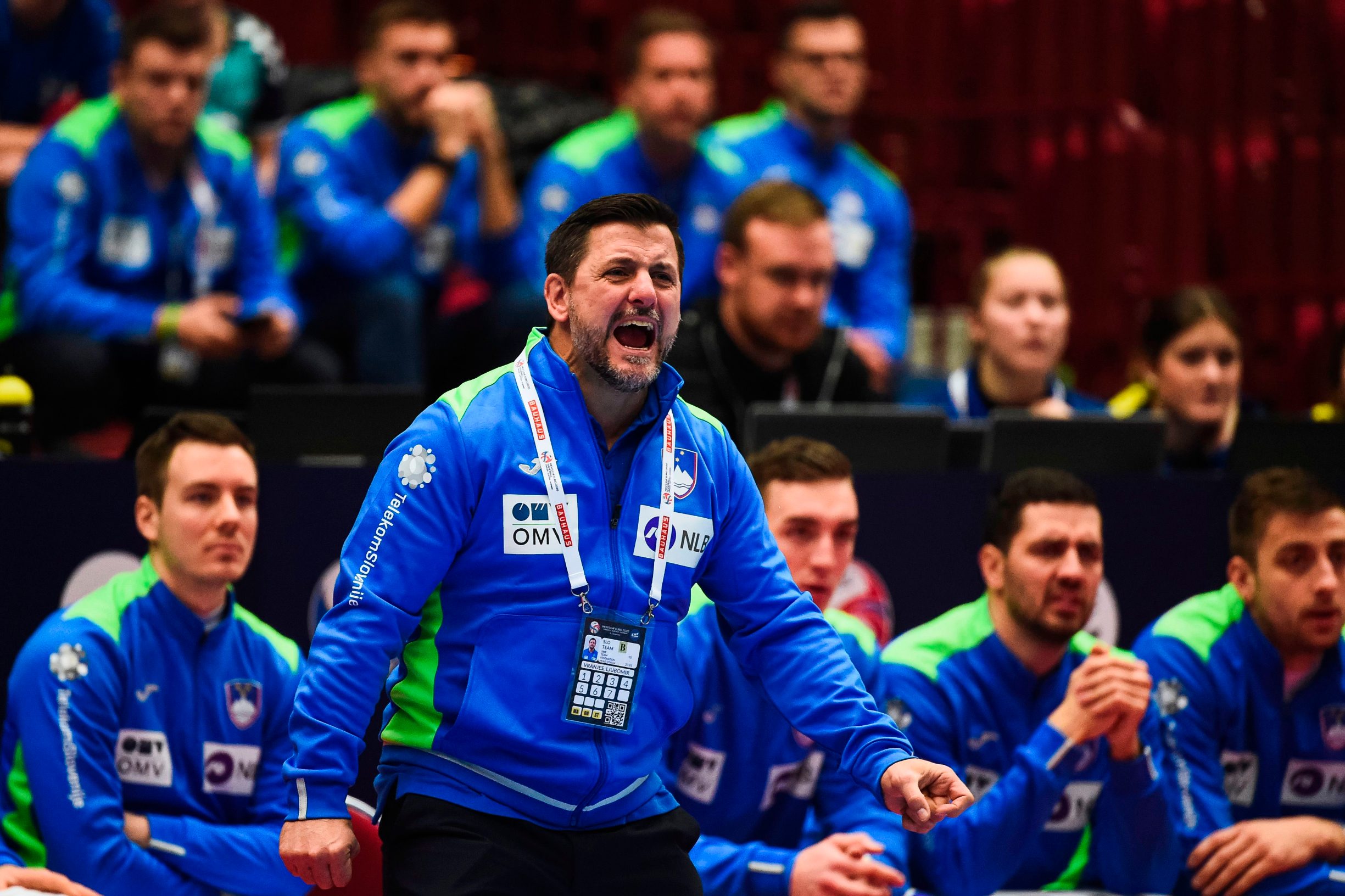 Slovenia's head coach Ljubomir Vranjes reacts during the Men's European Handball Championship, main round match between Slovenia and Hungary in Malmoe, Sweden on January 19, 2020. (Photo by Jonathan NACKSTRAND / AFP)