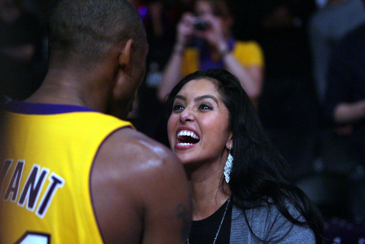 Vanessa Bryant after Kobe Bryant of the Lakers scores the game winning shot. The Los Angeles Lakers defeated the Miami Heat by the final score of 108-107 at Staples Center in downtown Los Angeles, CA. AiWire, Image: 47877569, License: Rights-managed, Restrictions: , Model Release: no, Credit line: Shelly Lennon/Ai Wire AiWire / Newscom / Profimedia