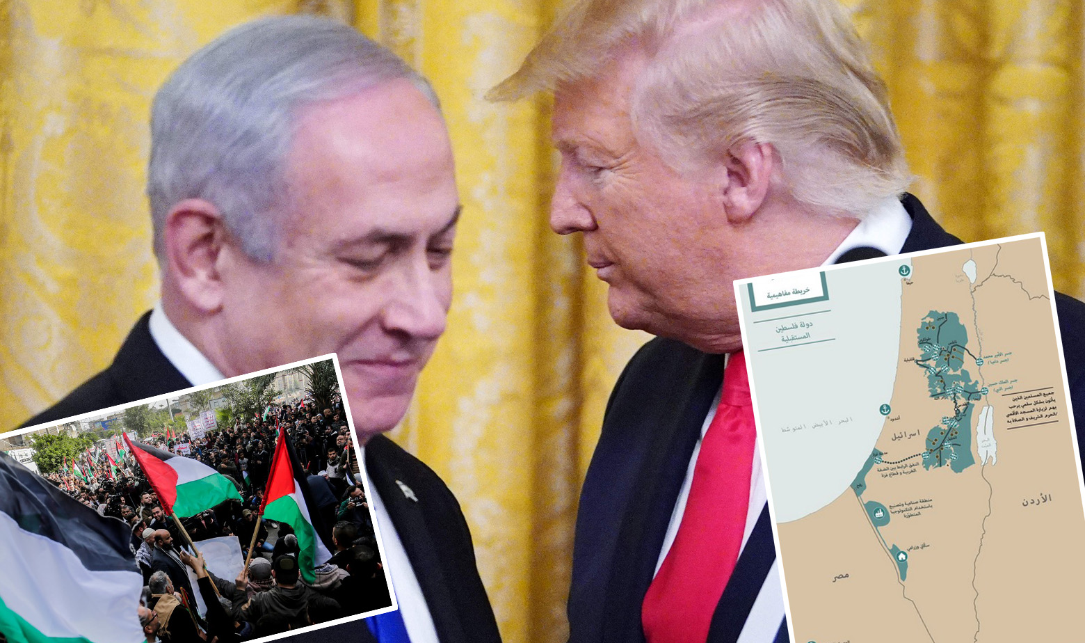 Benjamin Netanyahu i Donald Trump, prosvjedi Palestinaca i karta buduće 'Države Palestine'