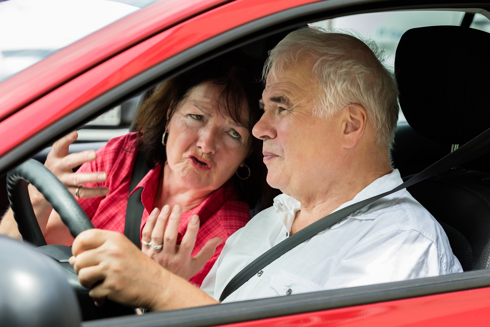 Unhappy Senior Couple Arguing In A Car, Image: 305314463, License: Royalty-free, Restrictions: , Model Release: yes, Credit line: Andriy Popov / Panthermedia / Profimedia