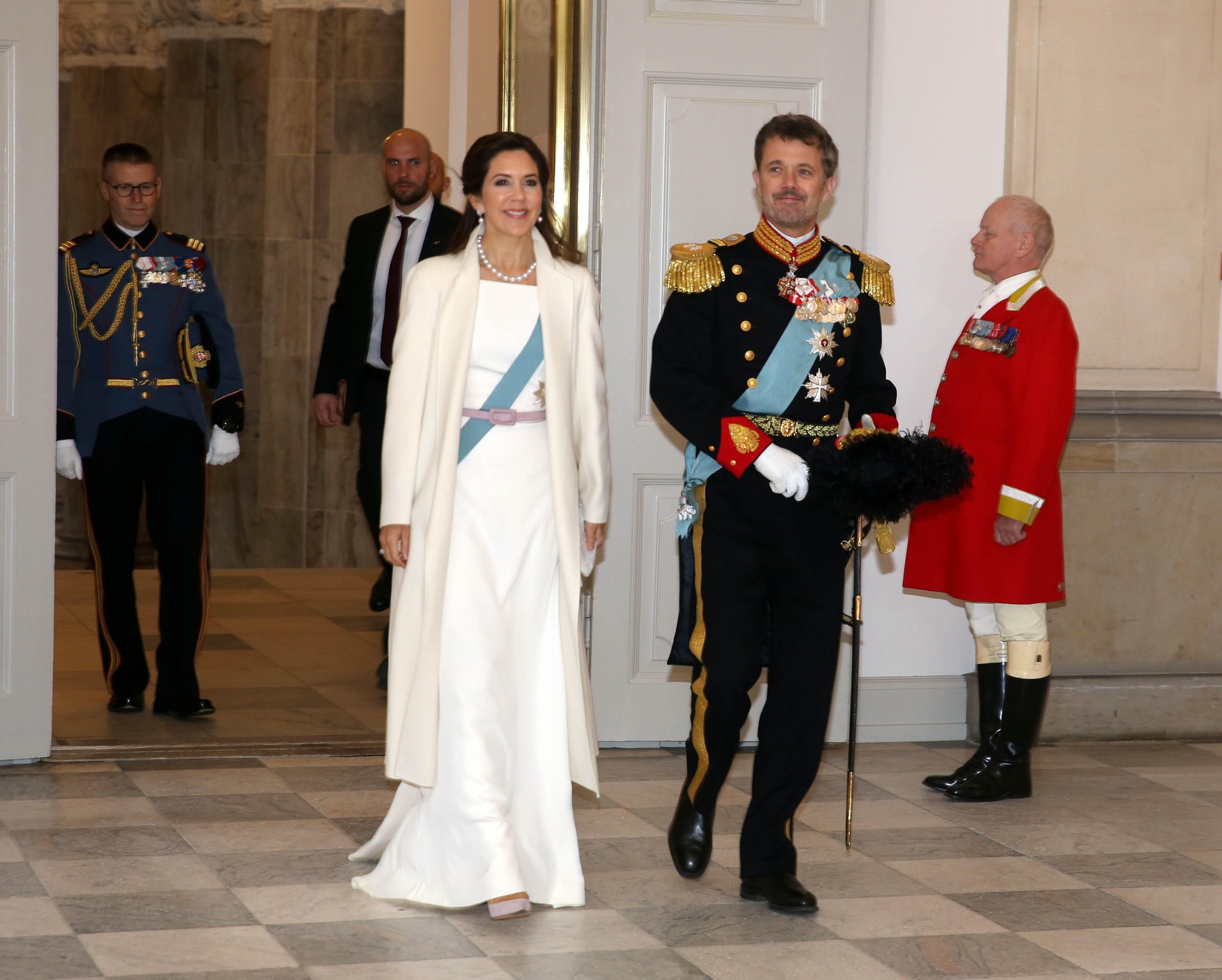 02-01-2020 Denmark Princess Mary and Prince Frederik and Queen Margrethe during the Corps Diplomatique New Years reception at Christiansborg castle in Copenhagen.

., Image: 490674831, License: Rights-managed, Restrictions: , Model Release: no, Credit line: PPE/face to face / Face to Face / Profimedia