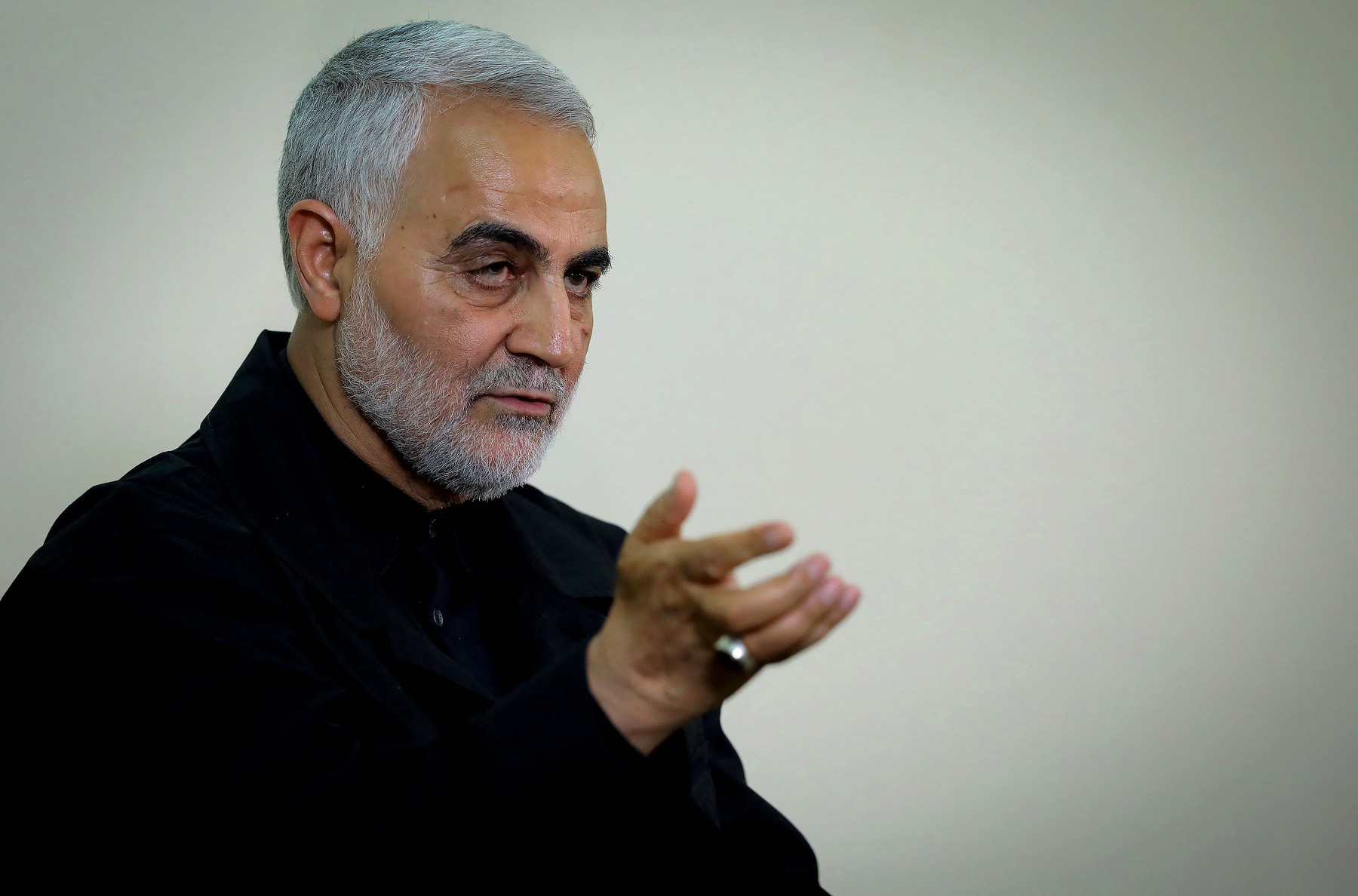 Qassem Soleimani, the leader of Iran's elite Quds Force, was killed late Thursday in a U.S. airstrike that targeted a convoy near the airport in Baghdad. FILE - Major General Haj Qassem Soleimani, the commander of the Quds Force, an elite unit of Iranâs Islamic Revolutionary Guards Corps (IRGC) during an interview by Ayatollah Ali Khamenei's Publications Office about the Lebanon War 34 day war between Hezbollah paramilitary forces and the Israel Defense Forces (IDF), the military conflict in Lebanon started on 12 July 2006, and continued until a United Nations brokered ceasefire went into effect in the morning on 14 August 2006, Tehran, Iran, on October 1, 2019., Image: 490738516, License: Rights-managed, Restrictions: , Model Release: no, Credit line: SalamPix/ABACA / Abaca Press / Profimedia