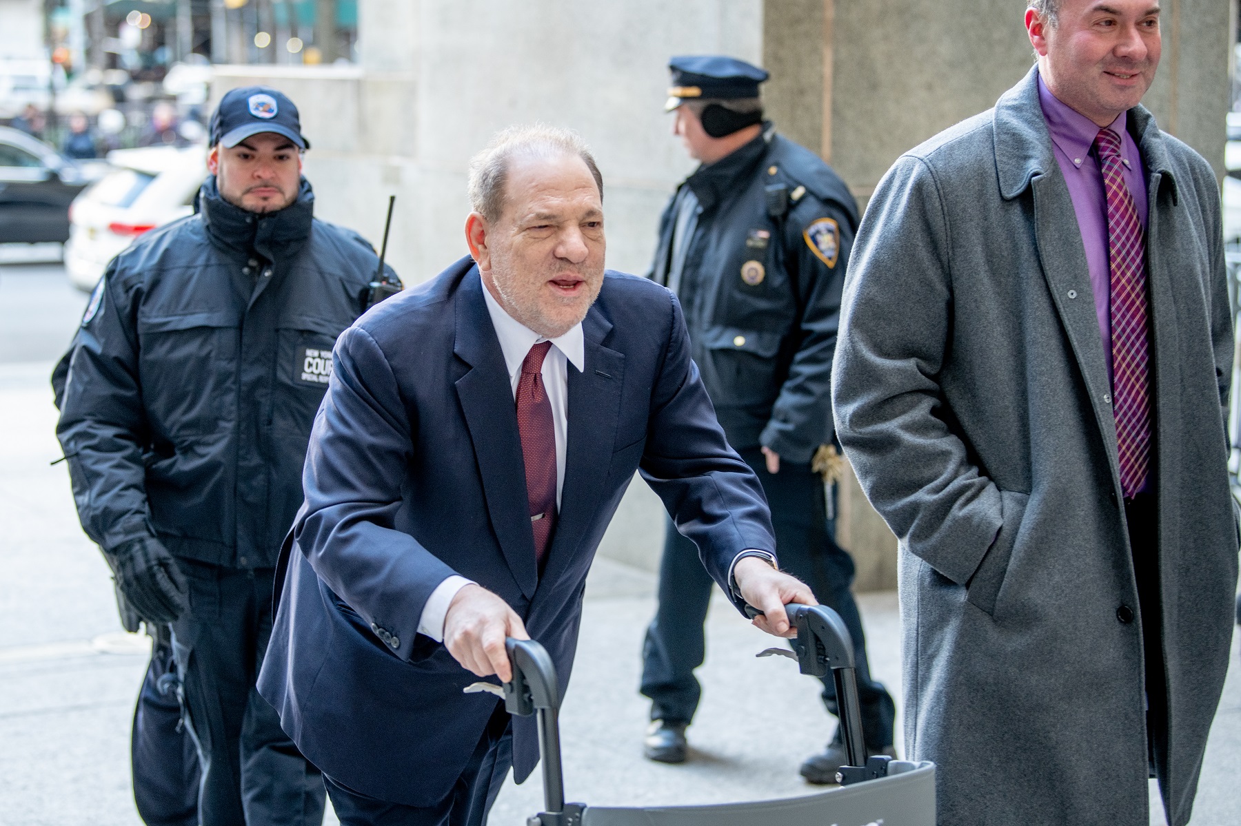 NEW YORK, NEW YORK - JANUARY 28: Harvey Weinstein arrives in court on January 28, 2020 in New York City. Weinstein, a movie producer whose alleged sexual misconduct helped spark the #MeToo movement, pleaded not-guilty on five counts of rape and sexual assault against two unnamed women and faces a possible life sentence in prison. (Photo by Roy Rochlin/Getty Images)