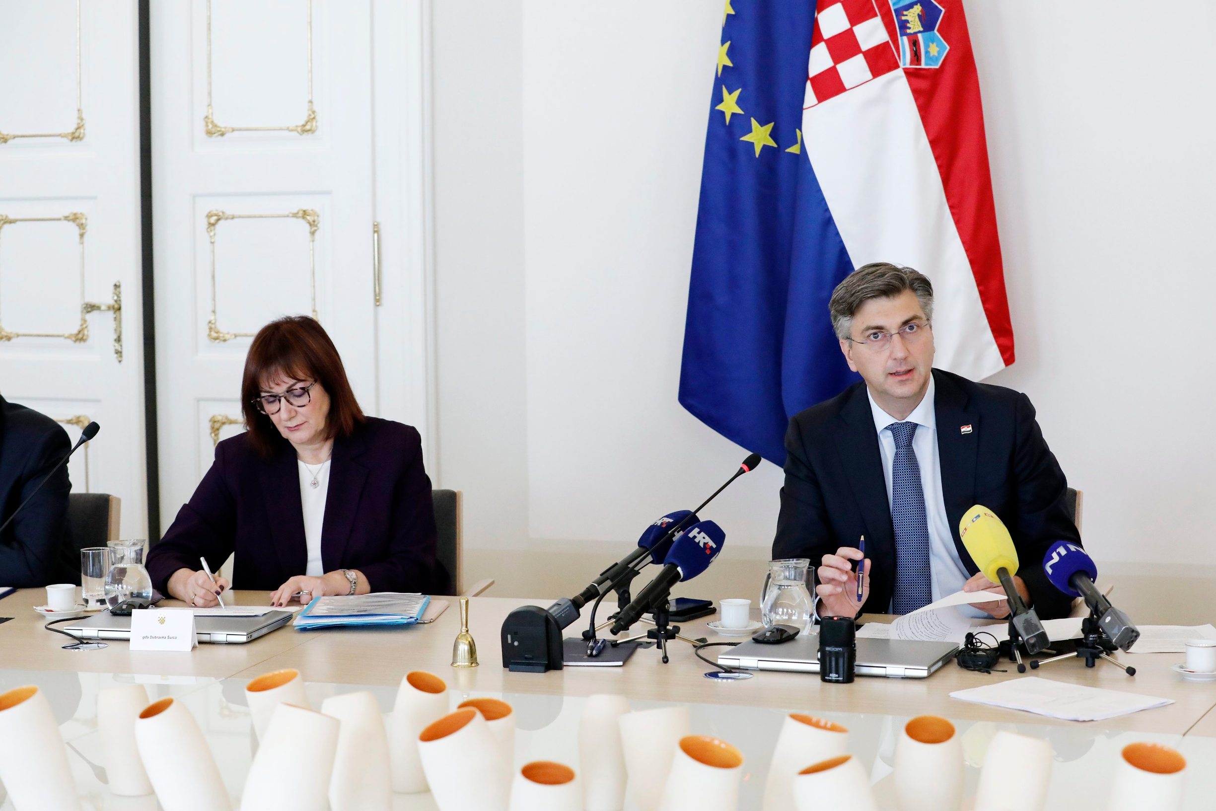 Premijer Andrej Plenković i potpredsjednica EK Dubravka Šuica 