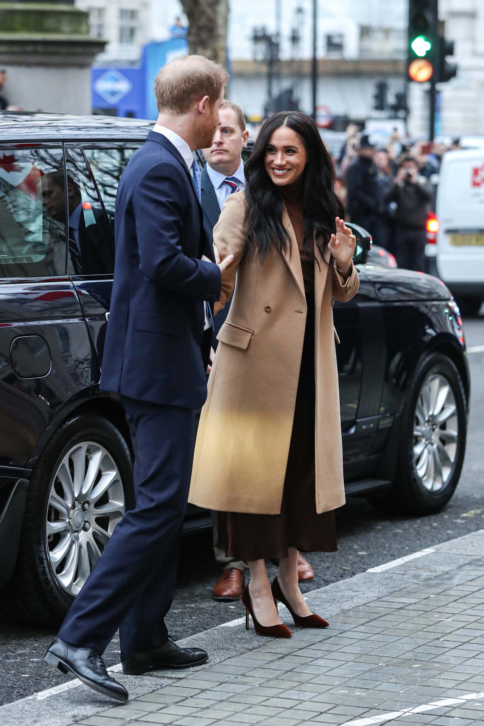 LONDON, ENGLAND - JANUARY 07: Prince Harry, Duke of Sussex and Meghan, Duchess of Sussex arrive at Canada House on January 07, 2020 in London, England. (Photo by Chris Jackson/Getty Images)