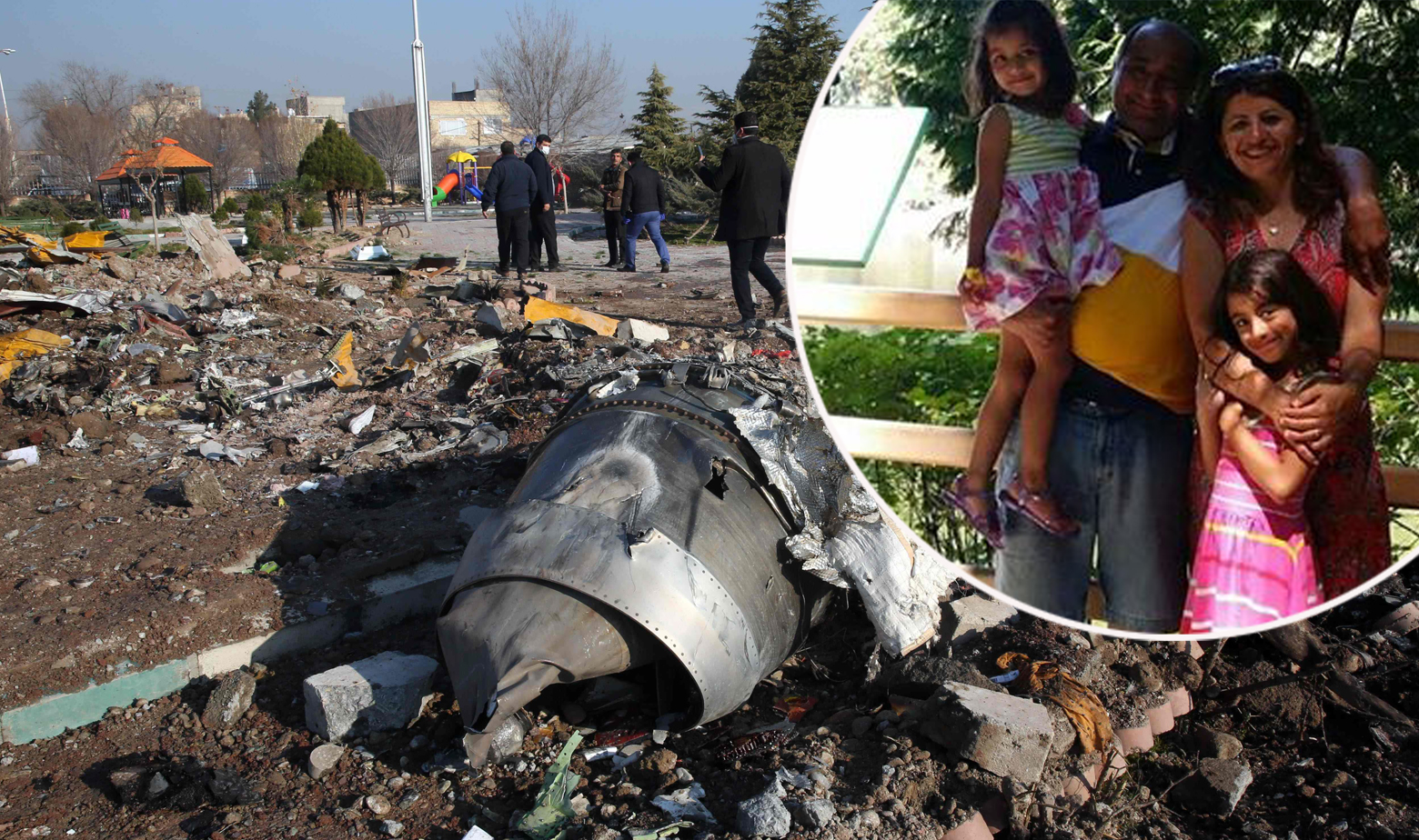 Ostaci aviona koji se srušio pokraj Teherana i poginuli članovi iransko-kanadske obitelji Mousavi