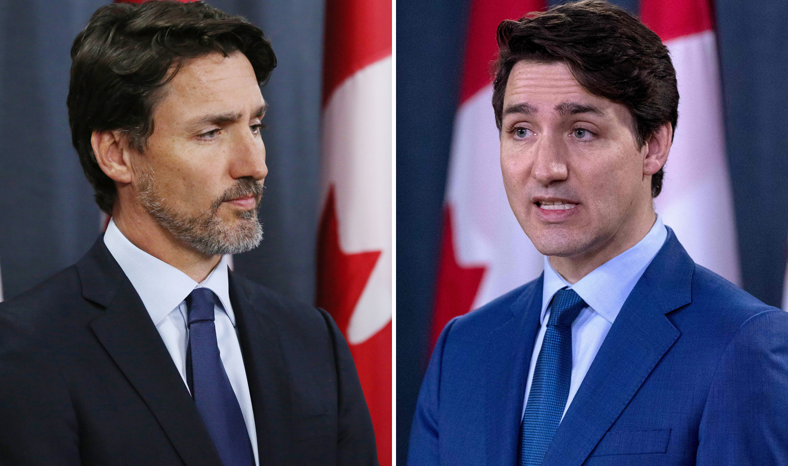 Justin Trudeau s bradom i bez brade