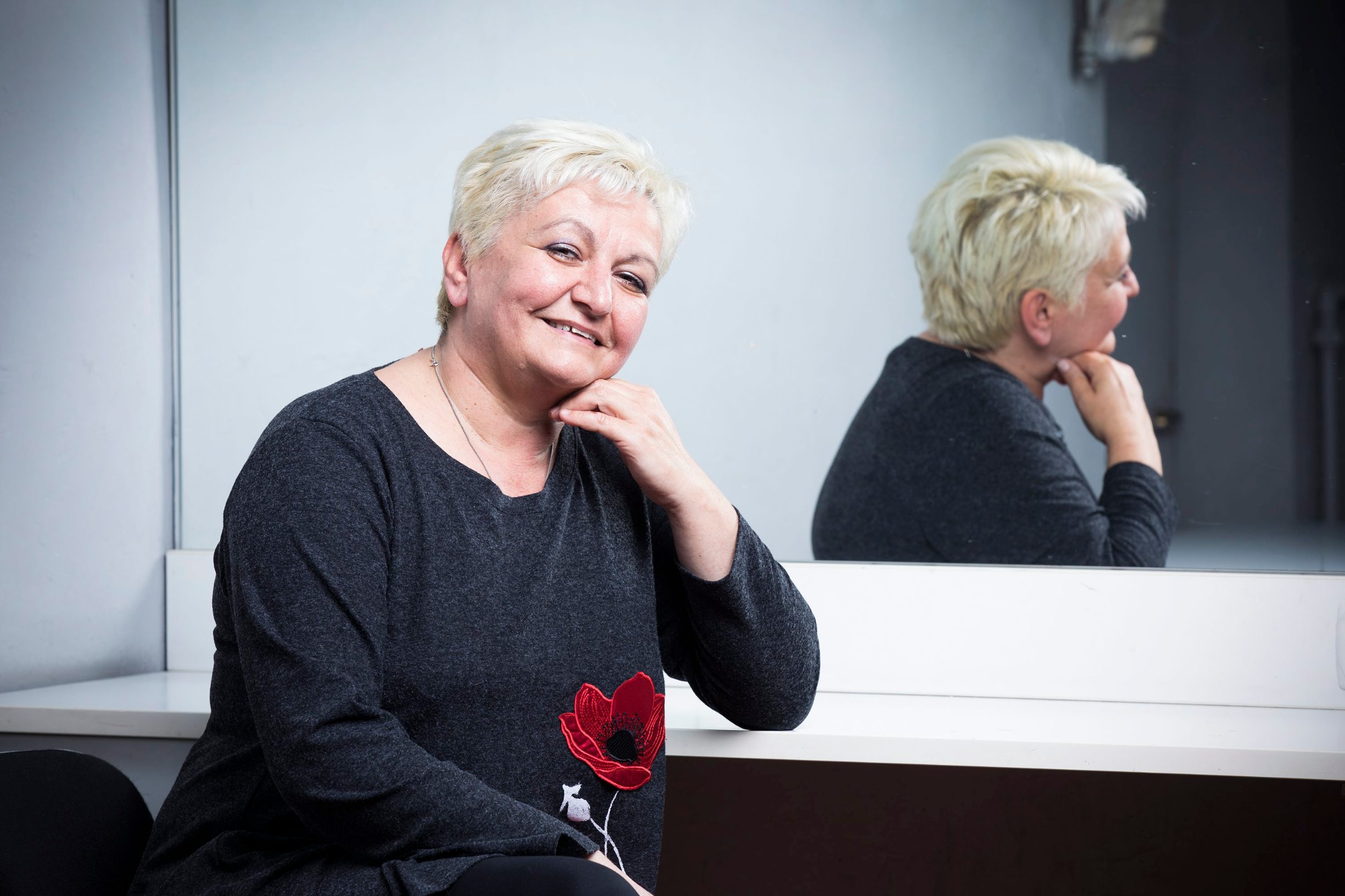 Zagreb, 291019.
Studio Hanza media.
Sanja Sutej, zena koja je preboljela rak dojke.
Foto: Biljana Blivajs / CROPIX