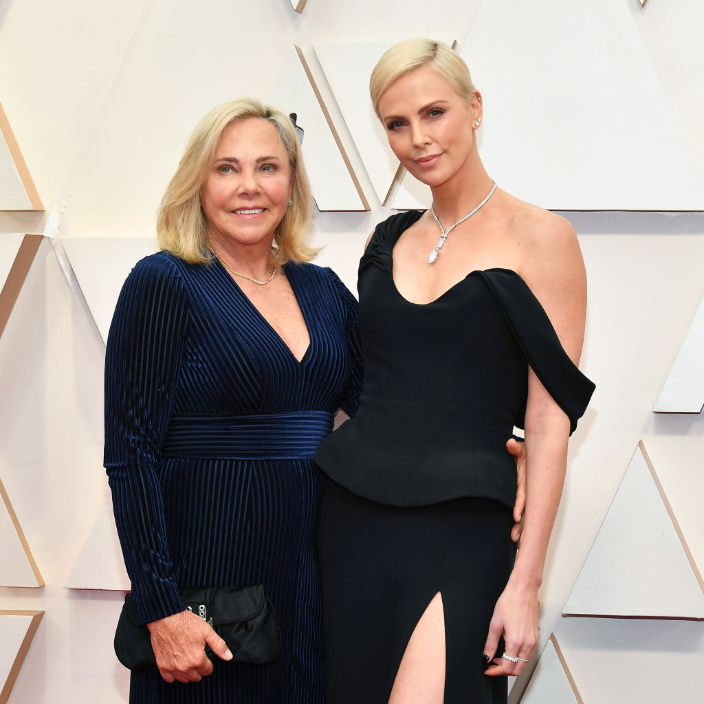 HOLLYWOOD, CALIFORNIA - FEBRUARY 09: (L-R) Gerda Jacoba Aletta Maritz and Charlize Theron attend the 92nd Annual Academy Awards at Hollywood and Highland on February 09, 2020 in Hollywood, California. (Photo by Amy Sussman/Getty Images)