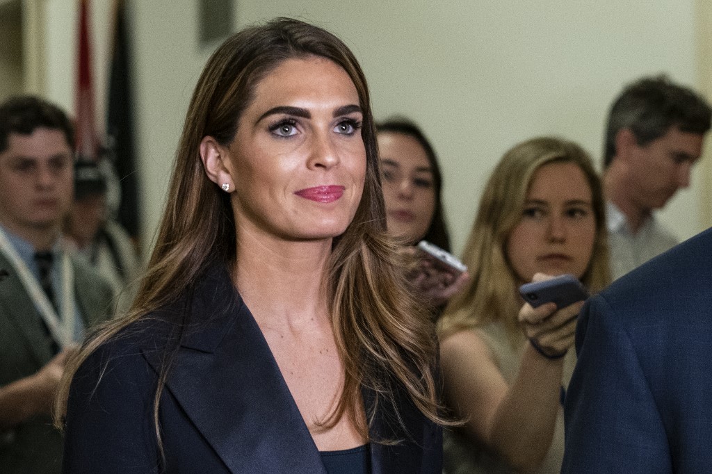 Hope Hicks, former White House Communications Director for U.S. President Donald Trump, leaves a closed door meeting with lawmakers on the House Judiciary Committee on Capitol Hill in Washington, D.C. on June 19, 2019. Credit: Alex Edelman / CNP | usage worldwide