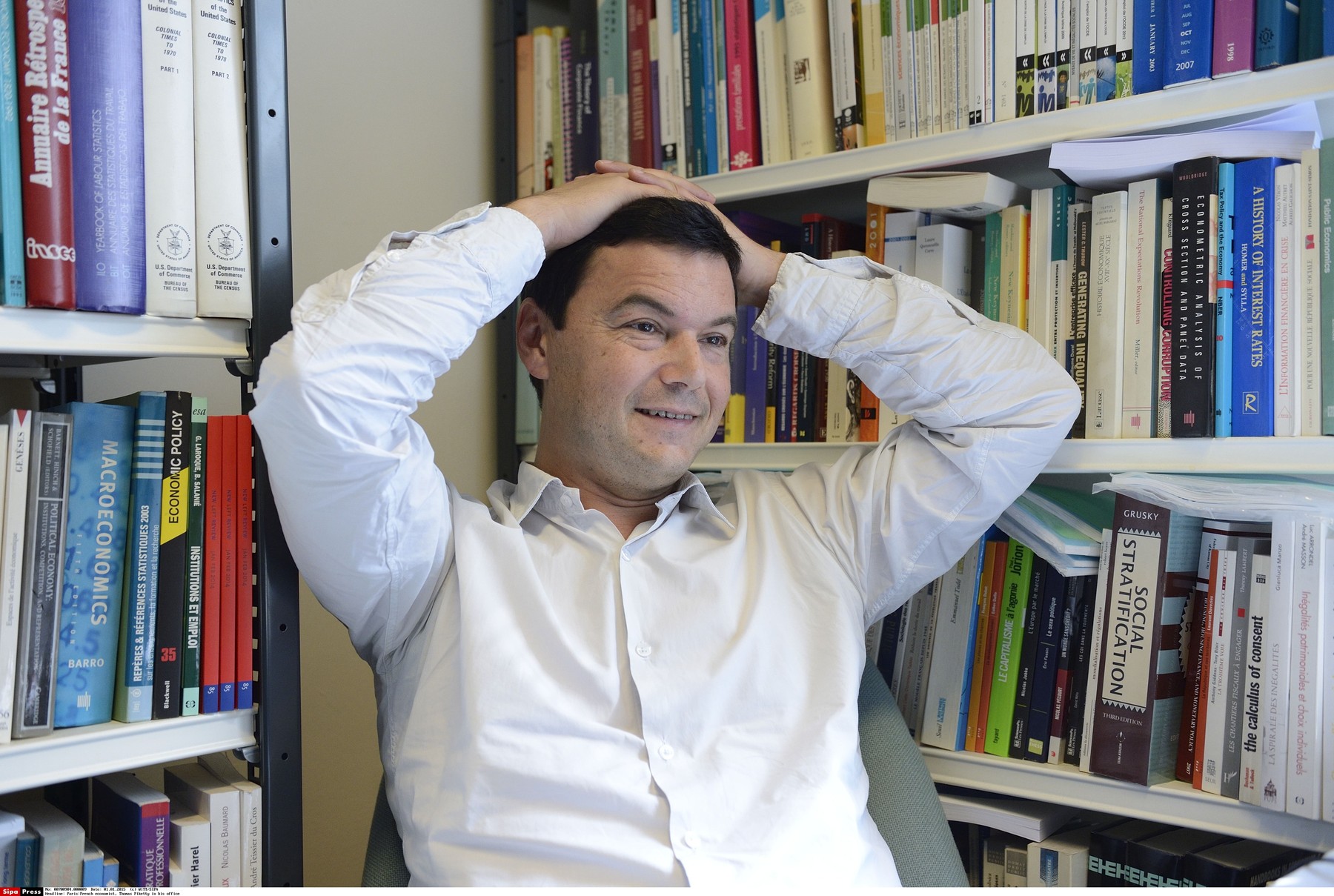 Thomas Piketty.
French economist, Thomas Piketty in his office.
Paris, FRANCE-30/09/14/WITT_CHOIX009/Credit:WITT/SIPA/1501011846, Image: 234776947, License: Rights-managed, Restrictions: , Model Release: no, Credit line: WITT / Sipa Press / Profimedia