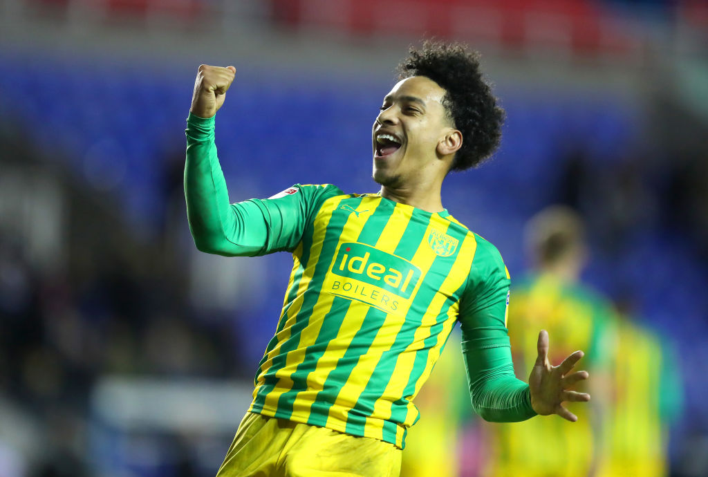 READING, ENGLAND - FEBRUARY 12: Matheus Pereira of West Bromwich Albion celebrates victory during the Sky Bet Championship match between Reading and West Bromwich Albion at Madejski Stadium on February 12, 2020 in Reading, England. (Photo by Catherine Ivill/Getty Images)