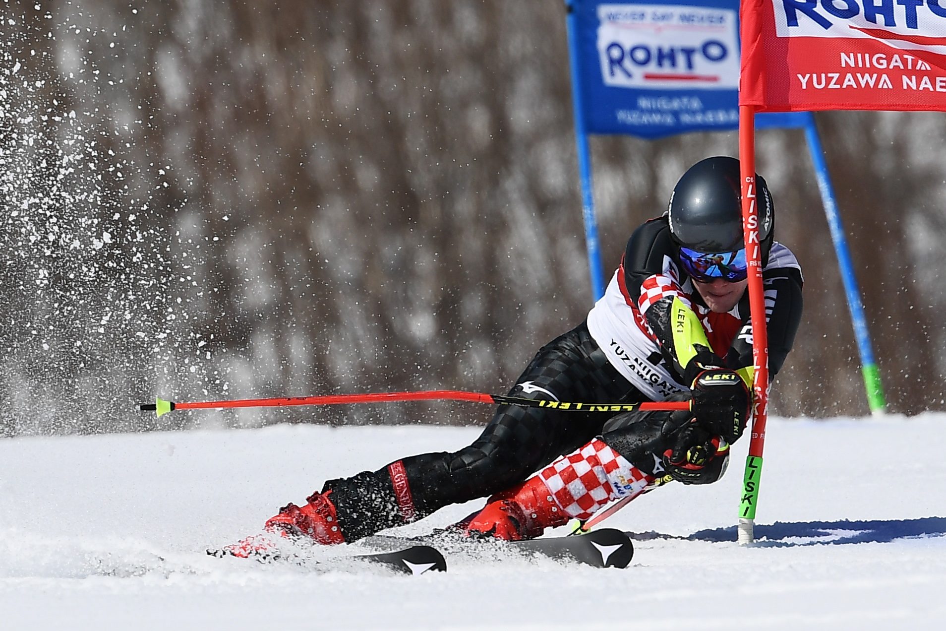 Filip Zubcic of Austria competes during the Audi FIS Alpine Ski World Cup Men's Giant Slalom on February 22, 2020 in Yuzawa Naeba, western Japan. (Photo by CHARLY TRIBALLEAU / AFP)