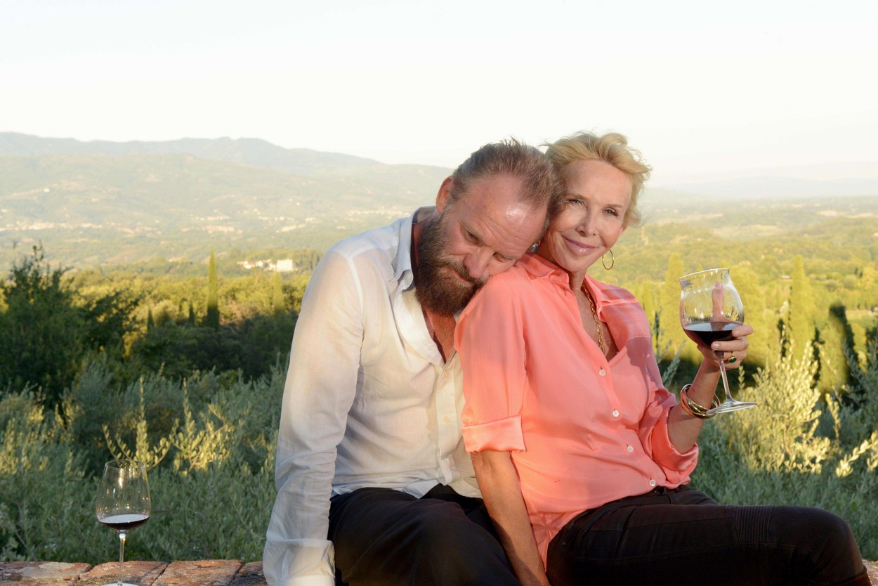 Musician Sting and his wife Trudy Styler at their Il Palagio estate in the Tuscan hills, south of Florence.
Their 2016 vintage Sister Moon  red wine - named after one of StingÕs songs -  was acclaimed as one of ItalyÕs top best wines of the year.
The vines of Il Palagio date back to the 1500Õs.
Tuscany, Italy - 05/08/2015//SINTESI_PRESSINTESI_1704007/Credit:Sandro Michahelles/Sintes/SIPA/1709181949, Image: 349797205, License: Rights-managed, Restrictions: , Model Release: no, Credit line: Sandro Michahelles/Sintes / Sipa Press / Profimedia