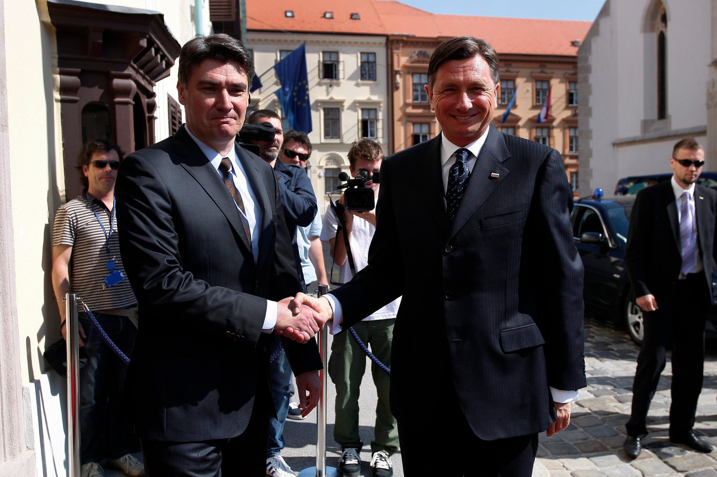 Zoran Milanović i Borut Pahor snimljeni u Zagrebu 2013. godine