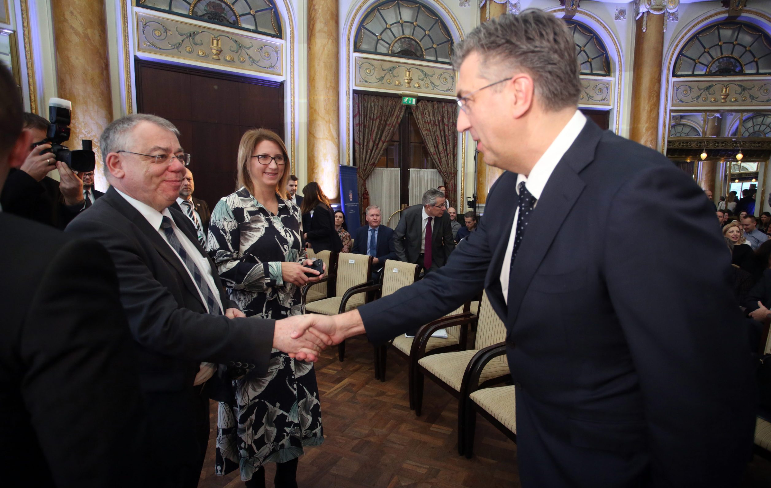 Croatian Prime Minister Andrej Plenković and Klaus-Heiner Lehne, president of European Court of Auditors