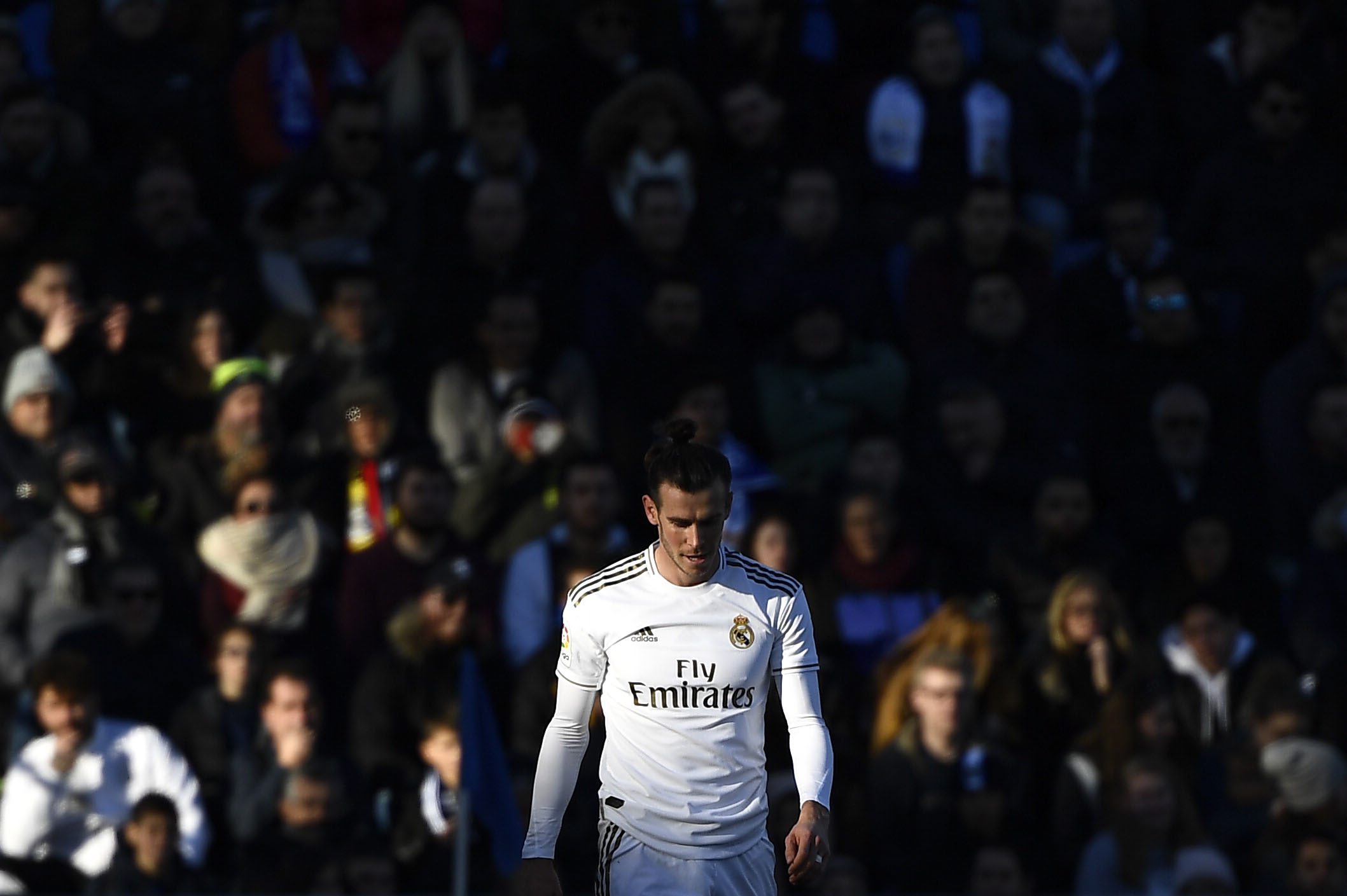 Real Madrid's Welsh forward Gareth Bale walks on the pitch during the Spanish league football match between Getafe CF and Real Madrid CF at the Col. Alfonso Perez stadium in Getafe on January 4, 2020. (Photo by OSCAR DEL POZO / AFP)