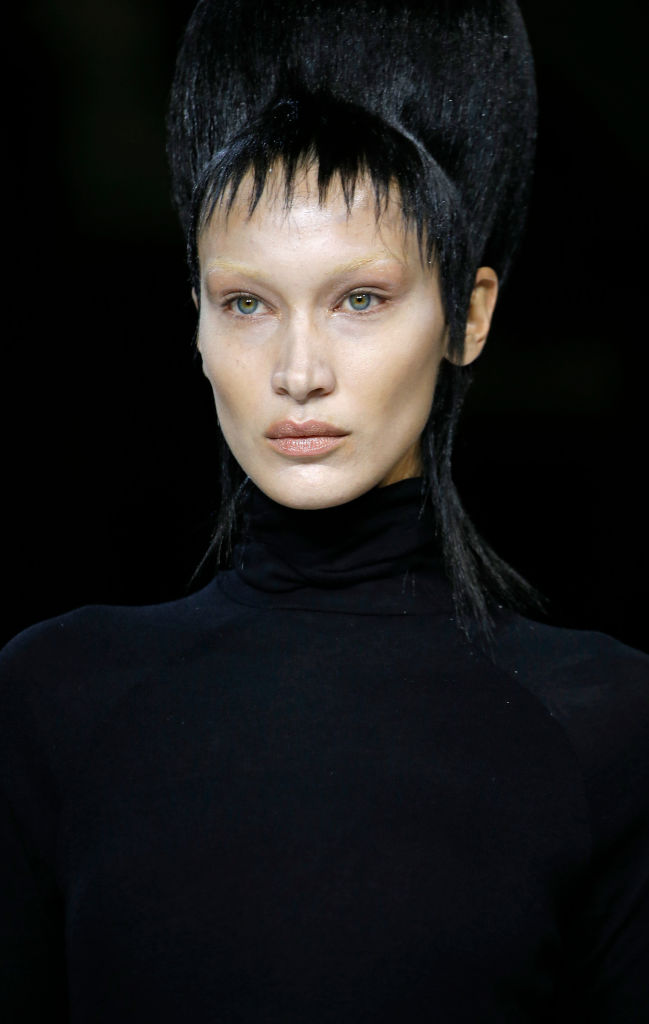 PARIS, FRANCE - FEBRUARY 29: (EDITORIAL USE ONLY) US model Bella Hadid walks the runway during the Haider Ackermann show as part of the Paris Fashion Week Womenswear Fall/Winter 2020/2021 on February 29, 2020 in Paris, France. (Photo by Thierry Chesnot/Getty Images)