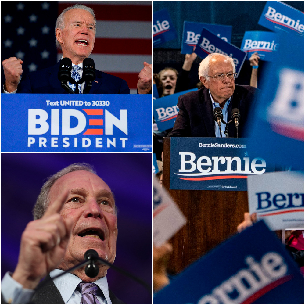 Joe Biden, Michael Bloomberg i Bernie Sanders trenutno su najizgledniji protukandidati Donalda Trumpa na predsjedničkim izborima u studenom