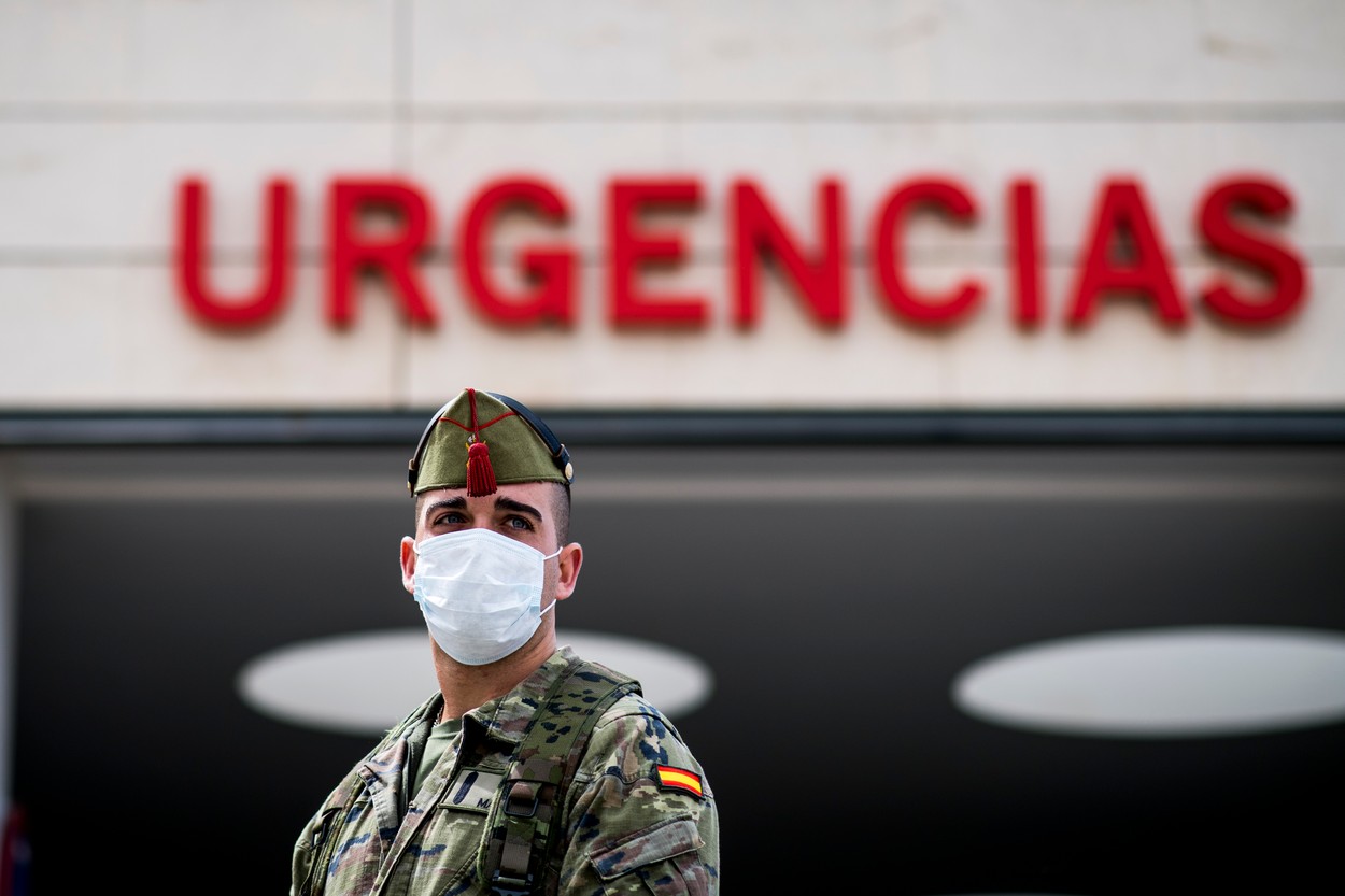 A member of the legion wearing a face mask as a preventive measure, during the covid-19 pandemic.
After 11 days of the state of emergency in Spain due to the coronavirus outbreak, there are more than 29,900 infected and 2,700 deaths., Image: 509308277, License: Rights-managed, Restrictions: *** World Rights ***, Model Release: no, Credit line: SOPA Images / ddp USA / Profimedia