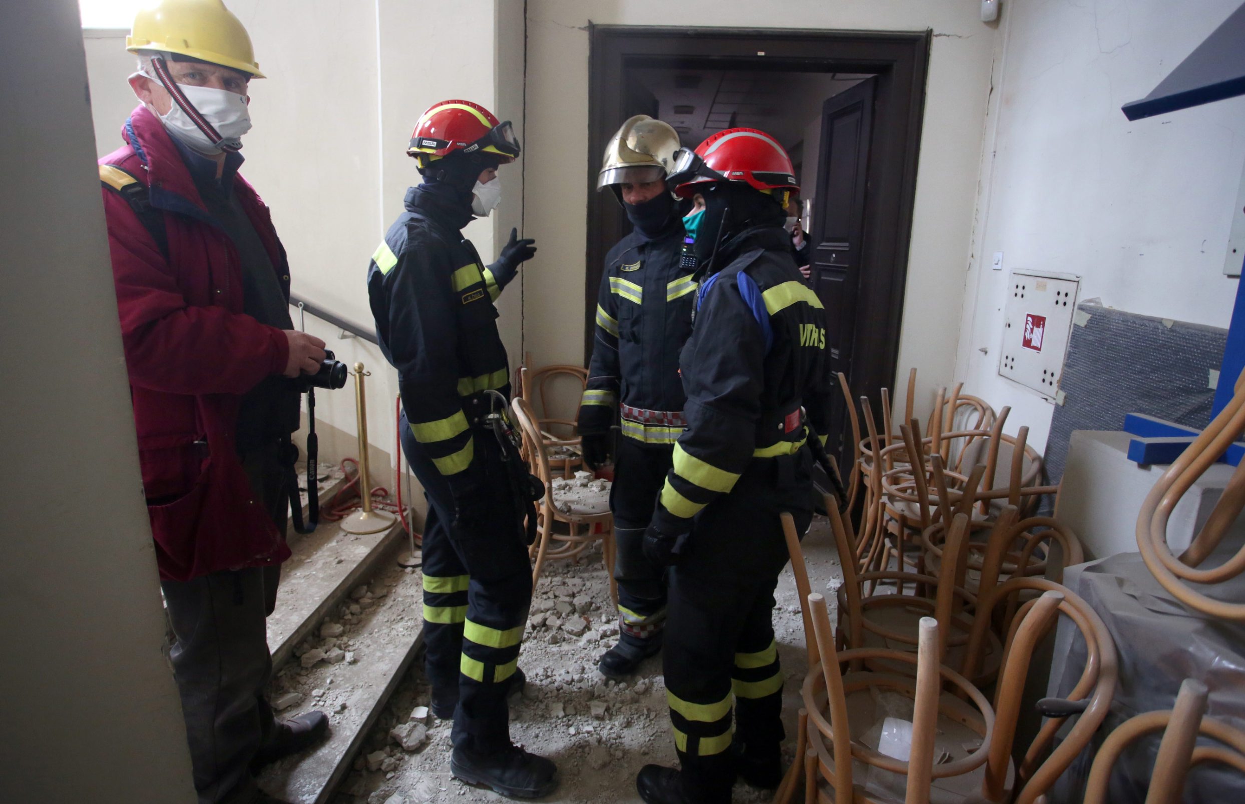 Zagreb, 240320.
Muzej za umjetnost i obrt.
Muzej je u potresu pretrpio veliku stetu.
Foto: Damjan Tadic / CROPIX