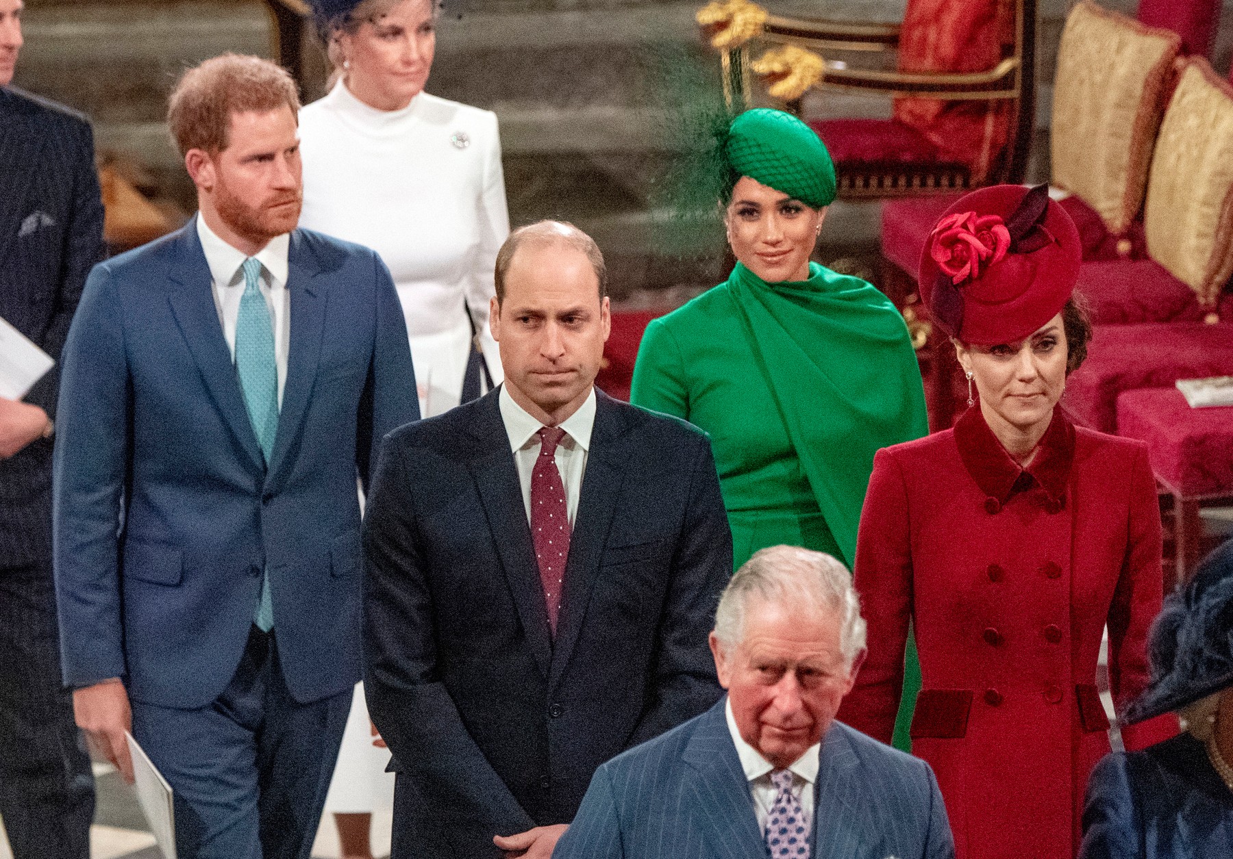 Queen Elizabeth II , Prince of Wales, Duchess of Cornwall , Prince Harry and Meghan Markle, the Duke and Duchess of Sussex, along with Duke and Duchess of Cambridge and Earl and Countess of Wessex at the Commonwealth Day Service at Westminster Abbey  in London. Picture by i-Images / Pool, Image: 505043772, License: Rights-managed, Restrictions: UK OUT.  End users shall not licence, sell, transmit, or otherwise distribute any photographs represented by eyevine, to any third party. Contact eyevine for more information: Tel: +44 (0) 20 8709 8709 Email: info@eyevine.com, Model Release: no, Credit line: i-Images / Eyevine / Profimedia