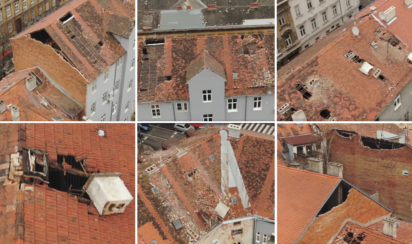 Šteta od potresa u Zagrebu iz zraka