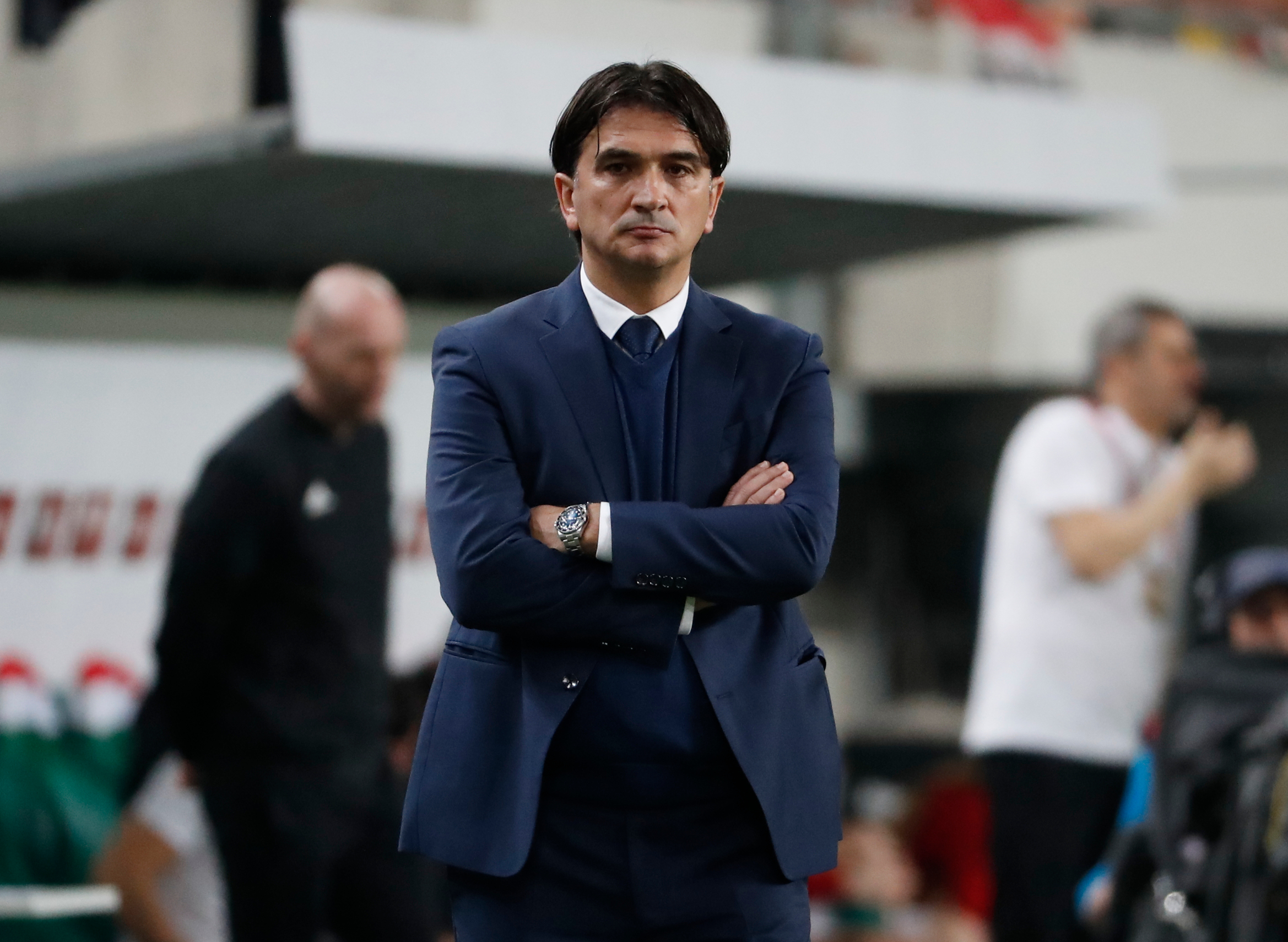 BUDAPEST, HUNGARY - MARCH 24: Head coach Zlatko Dalic of Croatia reacts during the 2020 UEFA European Championships group E qualifying match between Hungary and Croatia at Groupama Arena on March 24, 2019 in Budapest, Hungary. (Photo by Laszlo Szirtesi/Getty Images)
