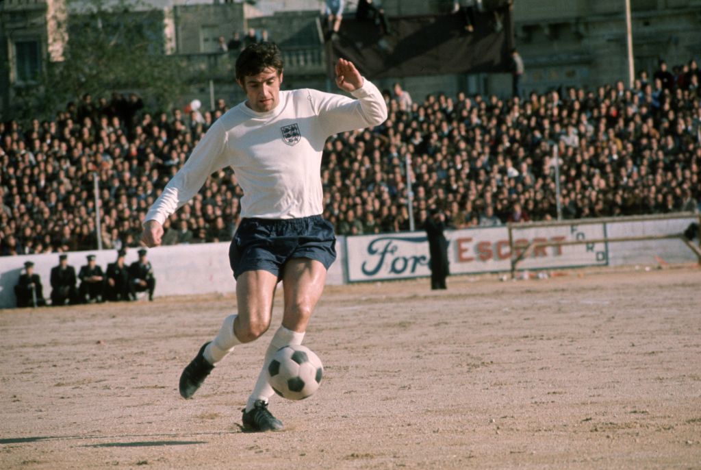 3rd February 1971:  Norman Hunter in action for England during their European Championship qualifying match against Malta at Valletta in Malta.  (Photo by A. Jones/Express/Getty Images)