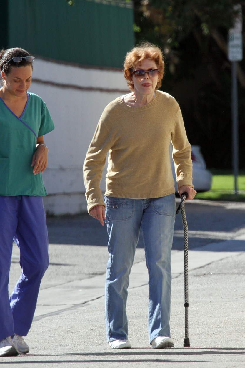 LOS ANGELES, CALIFORNIA
October 13th 2011.
Contact US 323 687 8025
Pictures by Coleman-Rayner
EXCLUSIVE: Brave Nancy Dow makes her first public outing after she was hospitalized with a stroke over a month ago. The 75-year-old mother of Jennifer Aniston - who was accompanied by a nurse - looked pale and unsteady as she hobbled along with a walking stick. Pics by Matt Symons/Coleman-Rayner. Not for use prior to agreed fee.
Tel US 001 320 4744343
by: Matthew Symons/Coleman-Rayner
For further information:
Tel US: (001) 323 434 5734 Cell
Tel US: (001) 310 474 4343 Office
www.coleman-rayner.com, Image: 105179466, License: Rights-managed, Restrictions: , Model Release: no, Credit line: Matthew Symons/Coleman-Rayner / Coleman-Rayner / Profimedia