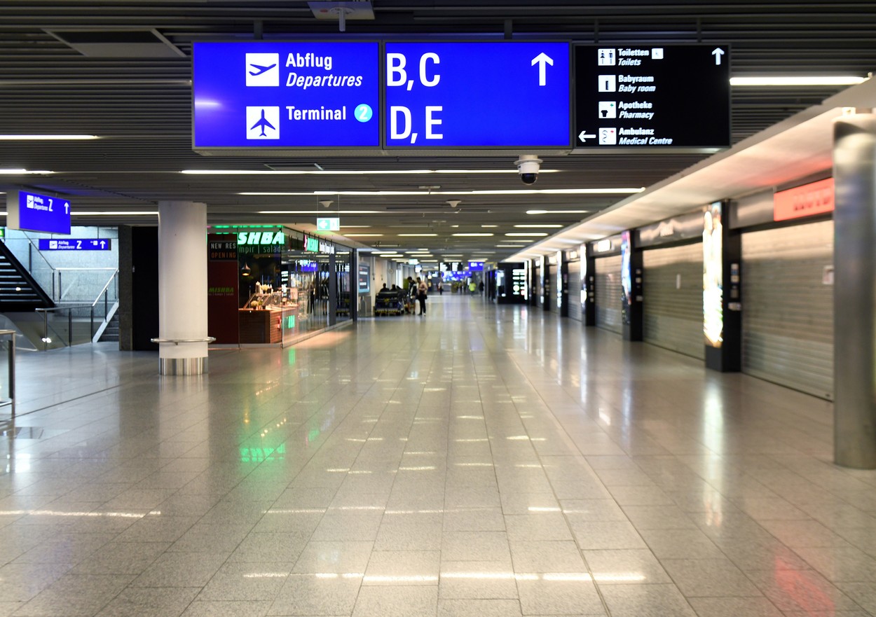 Germany, Frankfurt -  March 24, 2020.Coronavirus corona virus covid 19 emergency.Empty Frankfurt airport, Image: 509185252, License: Rights-managed, Restrictions: * France, Germany and Italy Rights Out *, Model Release: no, Credit line: Sepp Spiegl/Ropi / Zuma Press / Profimedia