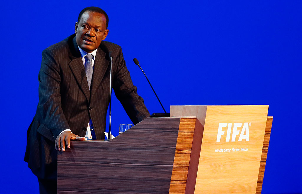 SAO PAULO, BRAZIL - JUNE 11: The President of FHF of Haiti, Yves Jean-Bart speaks to the audience during the 64th FIFA Congress at the Expocenter Transamerica on June 11, 2014 in Sao Paulo, Brazil. (Photo by Alexandre Schneider/Getty Images)