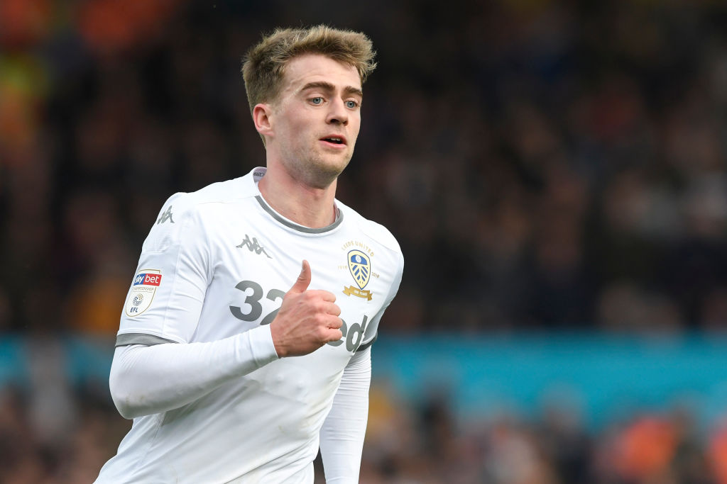 LEEDS, ENGLAND - MARCH 07: Patrick Bamford of Leeds United during the Sky Bet Championship match between Leeds United and Huddersfield Town at Elland Road on March 07, 2020 in Leeds, England. (Photo by George Wood/Getty Images)