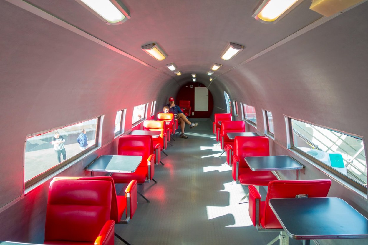 NORTH ISLAND, NEW ZEALAND- MAY 18, 2017: There are seats inside the plane, and it is 10 coolest McDonald's around the world, DC3 plane as part of the McDonald's which is located at Taupo, in New Zealand., Image: 342138127, License: Royalty-free, Restrictions: , Model Release: no, Credit line: Sunshine Pics / Alamy / Alamy / Profimedia