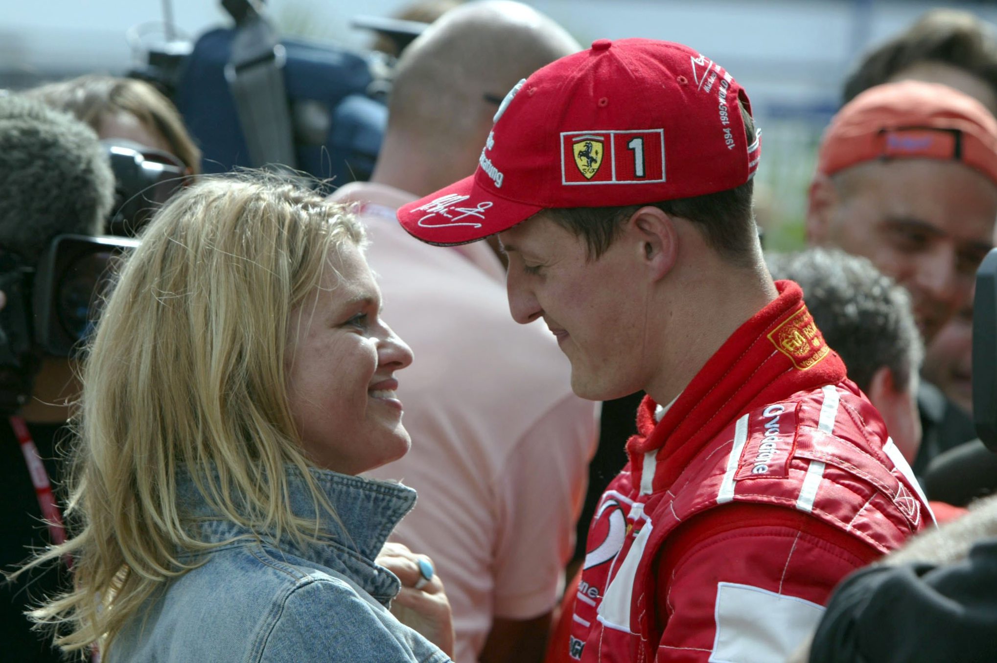 Michael Schumacher (D), Scuderia Ferrari and wife Corinna.
Magny-Cours, France,Image: 181023376, License: Rights-managed, Restrictions: © 2003 MANDATORY CREDIT: WORLD RACING IMAGES. ALL RIGHTS RESERVED: WWW.WORLDRACINGIMAGES.COM, Model Release: no, Credit line: Jad Sherif / MAXPPP / Profimedia