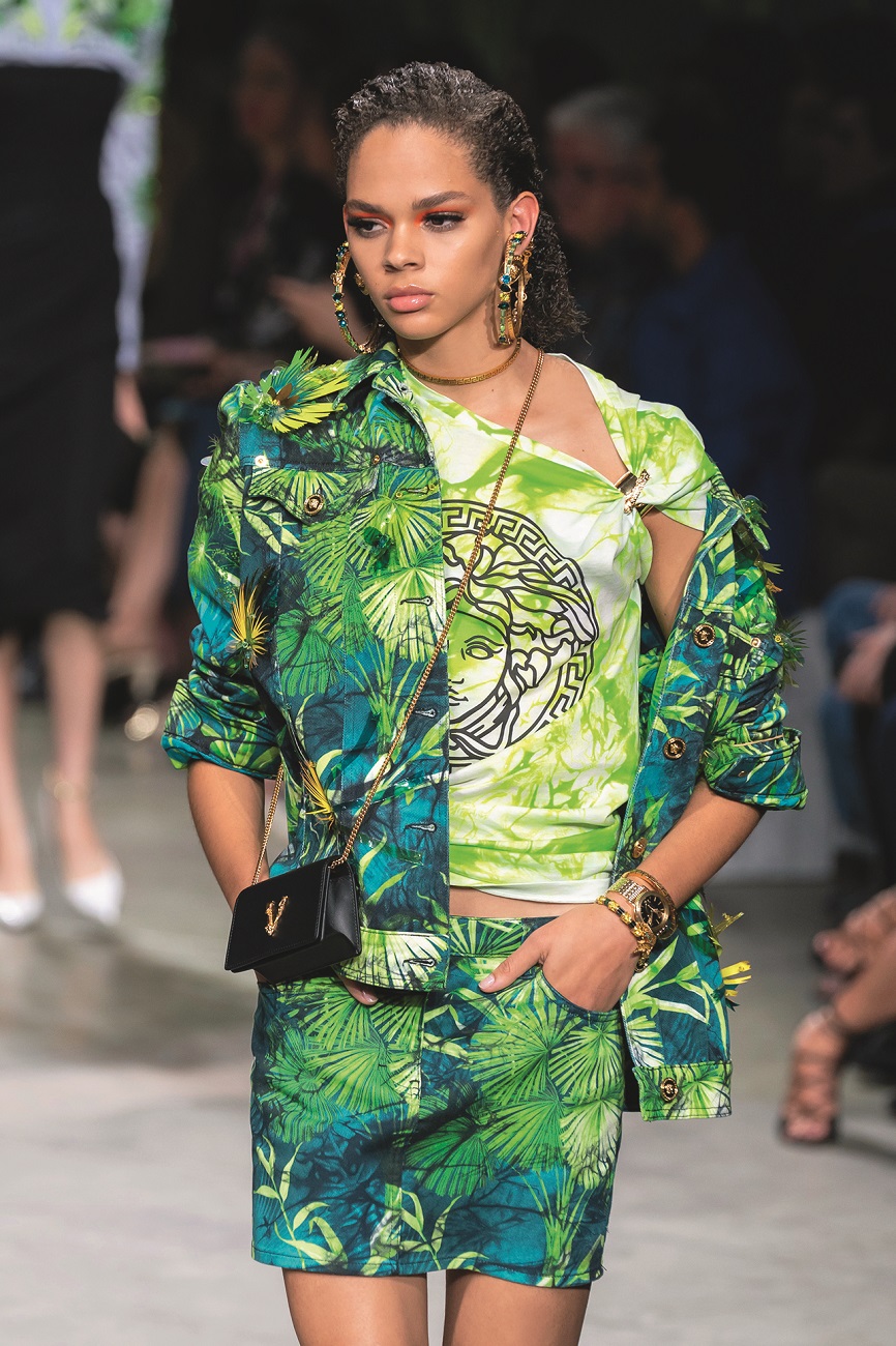 Versace
catwalk fashion show SS20 s2020 at Milan Fashion Week,  Milano, Italy in September 2019..,Image: 472400538, License: Rights-managed, Restrictions: , Model Release: no, Credit line: Rick Gold / Capital pictures / Profimedia