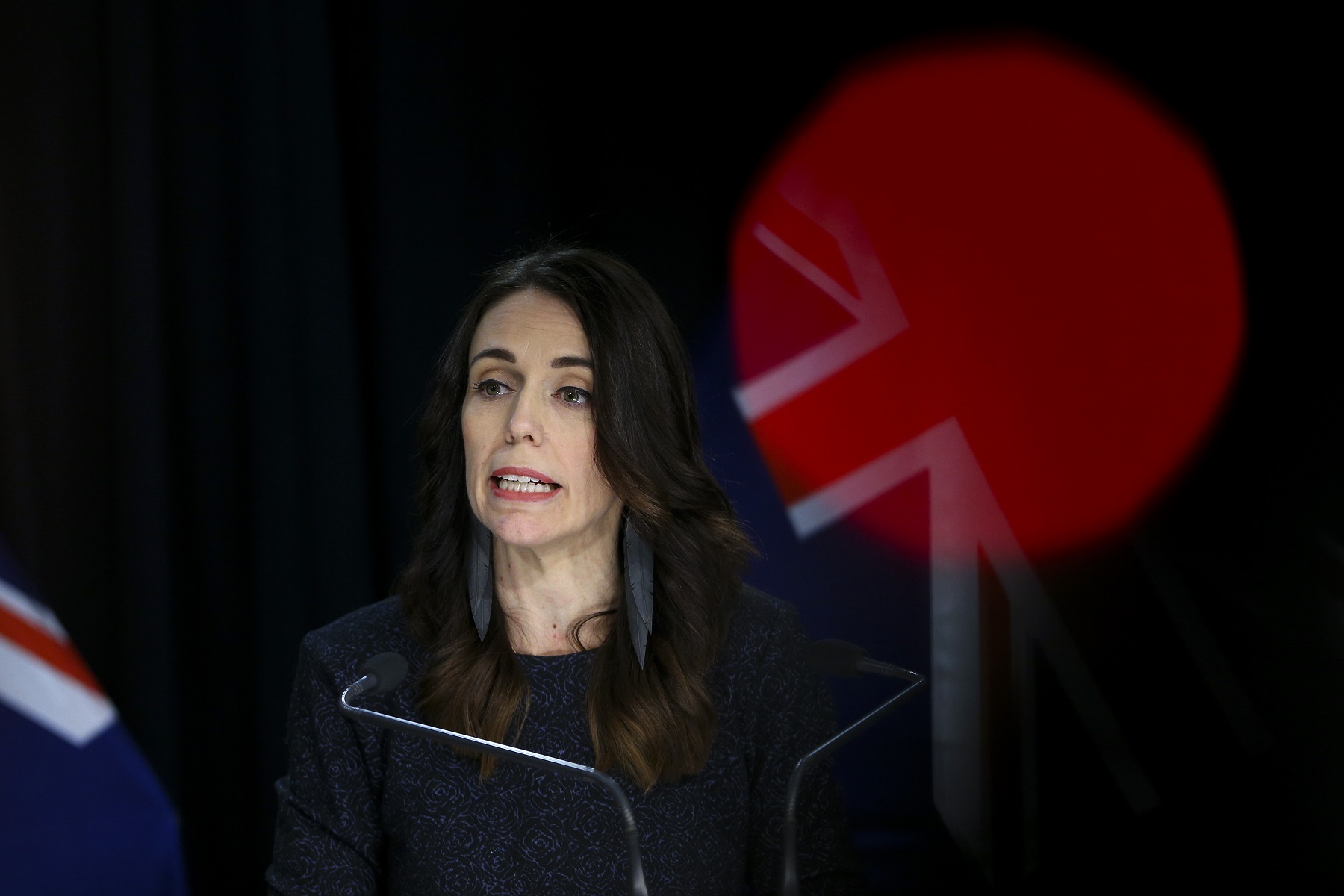 WELLINGTON, NEW ZEALAND - JULY 22: Prime Minister Jacinda Ardern speaks to media during a press conference at Parliament on July 22, 2020 in Wellington, New Zealand. Prime Minister Jacinda Ardern has announced the dismissal of Iain Lees-Galloway as a minister over an inappropriate relationship with a former staffer.  (Photo by Hagen Hopkins/Getty Images)