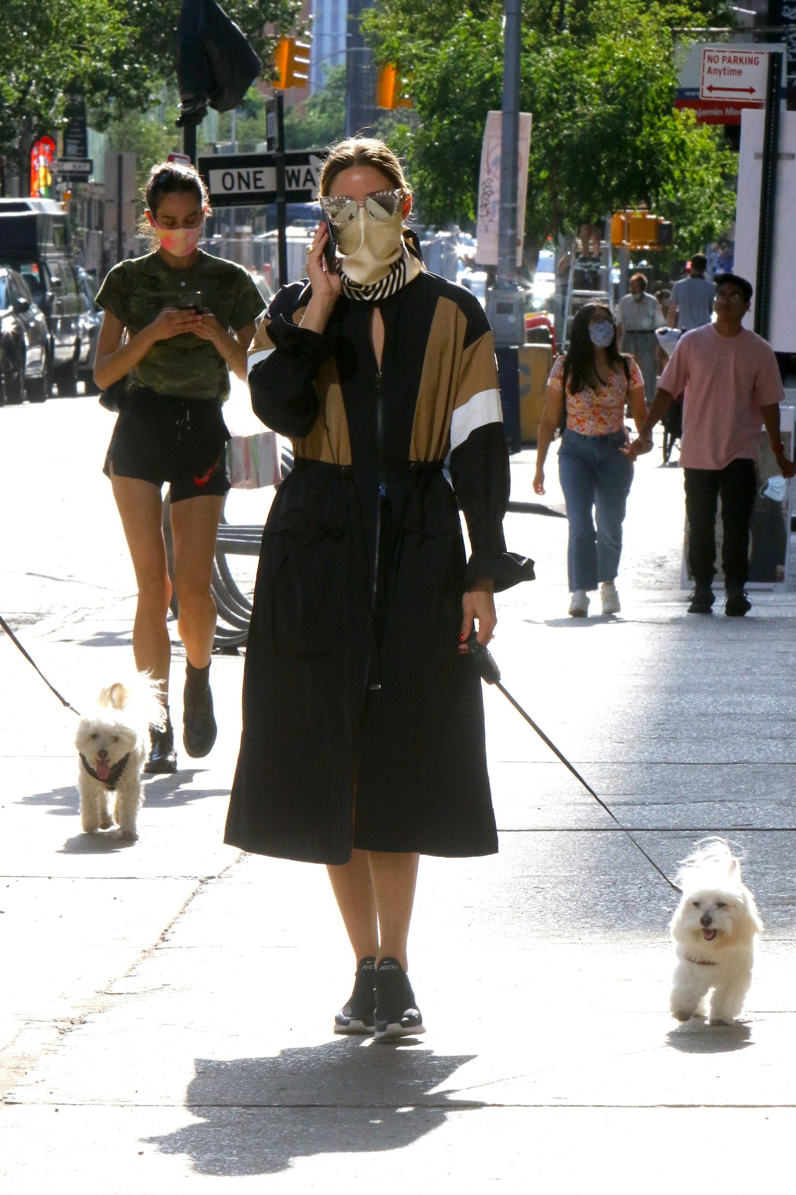 , New York, NY - 20200717 Olivia Palermo takes her dog, Mr Butler out for a walk in Downtown Brooklyn.

-PICTURED: Olivia Palermo 
-,Image: 544235318, License: Rights-managed, Restrictions: , Model Release: no, Credit line: Jose Perez/INSTARimages.com / INSTAR Images / Profimedia
