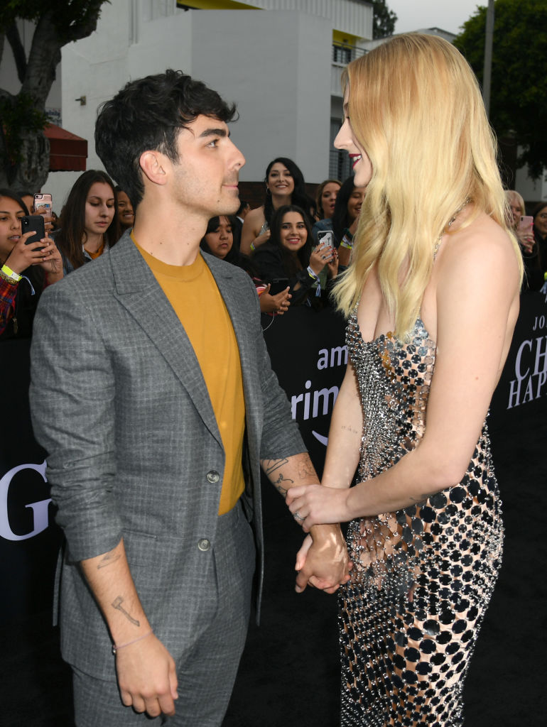 LOS ANGELES, CALIFORNIA - JUNE 03: Joe Jonas (L) and Sophie Turner attend the Premiere of Amazon Prime Video's 'Chasing Happiness' at Regency Bruin Theatre on June 03, 2019 in Los Angeles, California. (Photo by Kevin Winter/Getty Images)